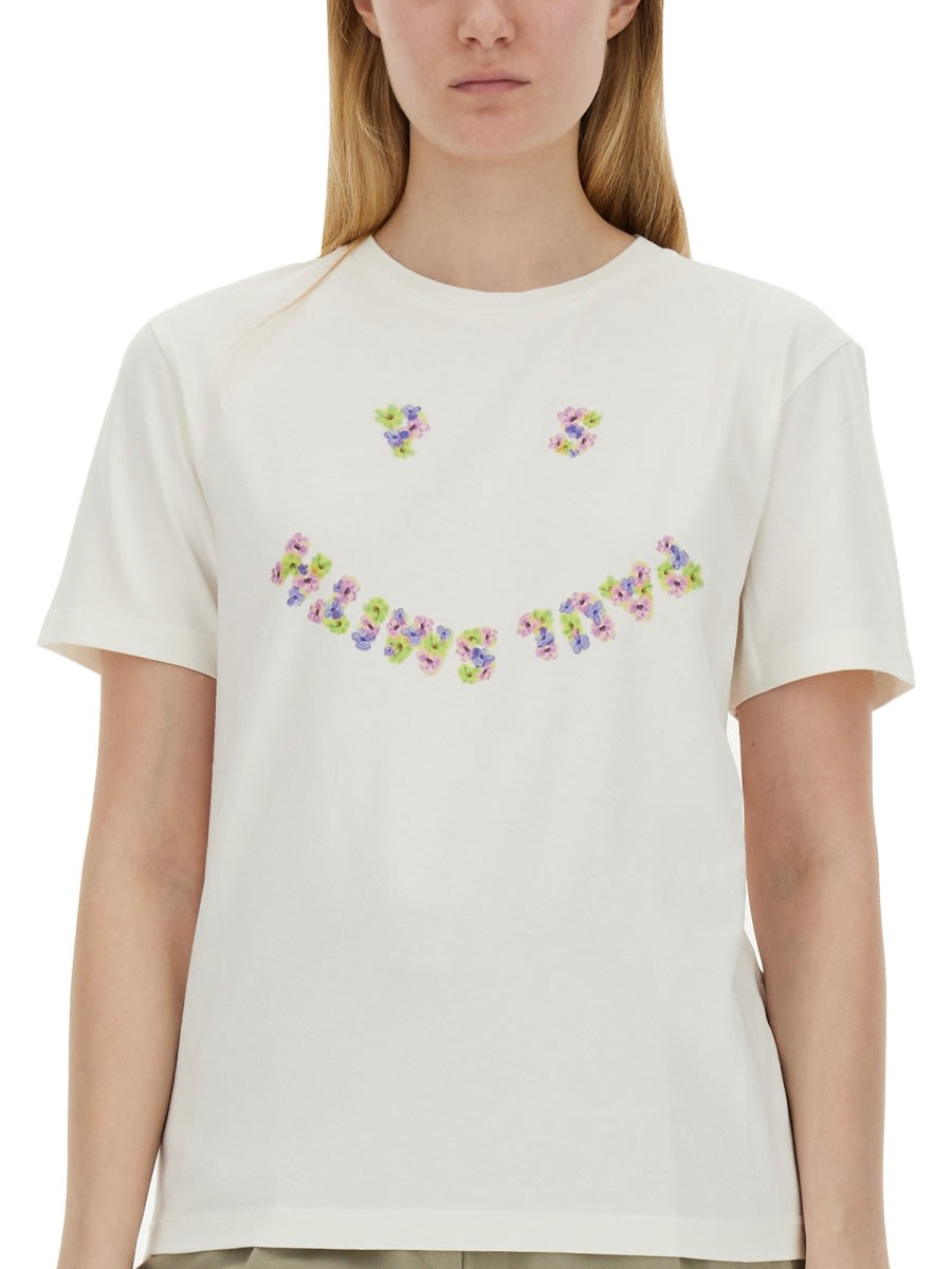 Shop Ps By Paul Smith T-shirt Floral In White