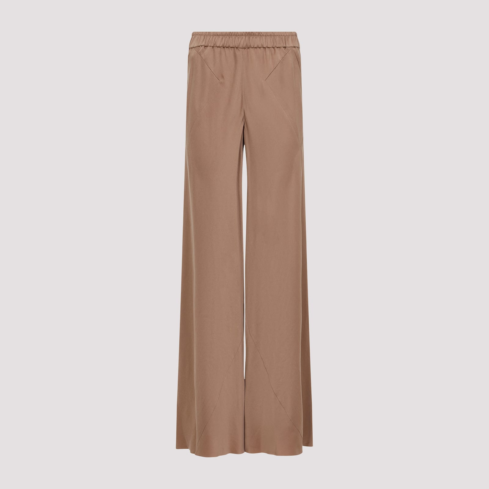Giorgio Armani Viscose And Silk Blend Trousers In Red Clay