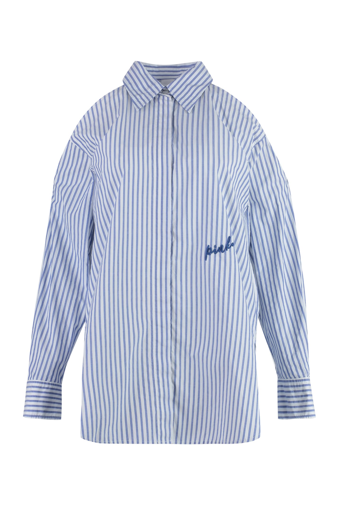 Shop Pinko Canterno Striped Shirt In Bianco Azzurro
