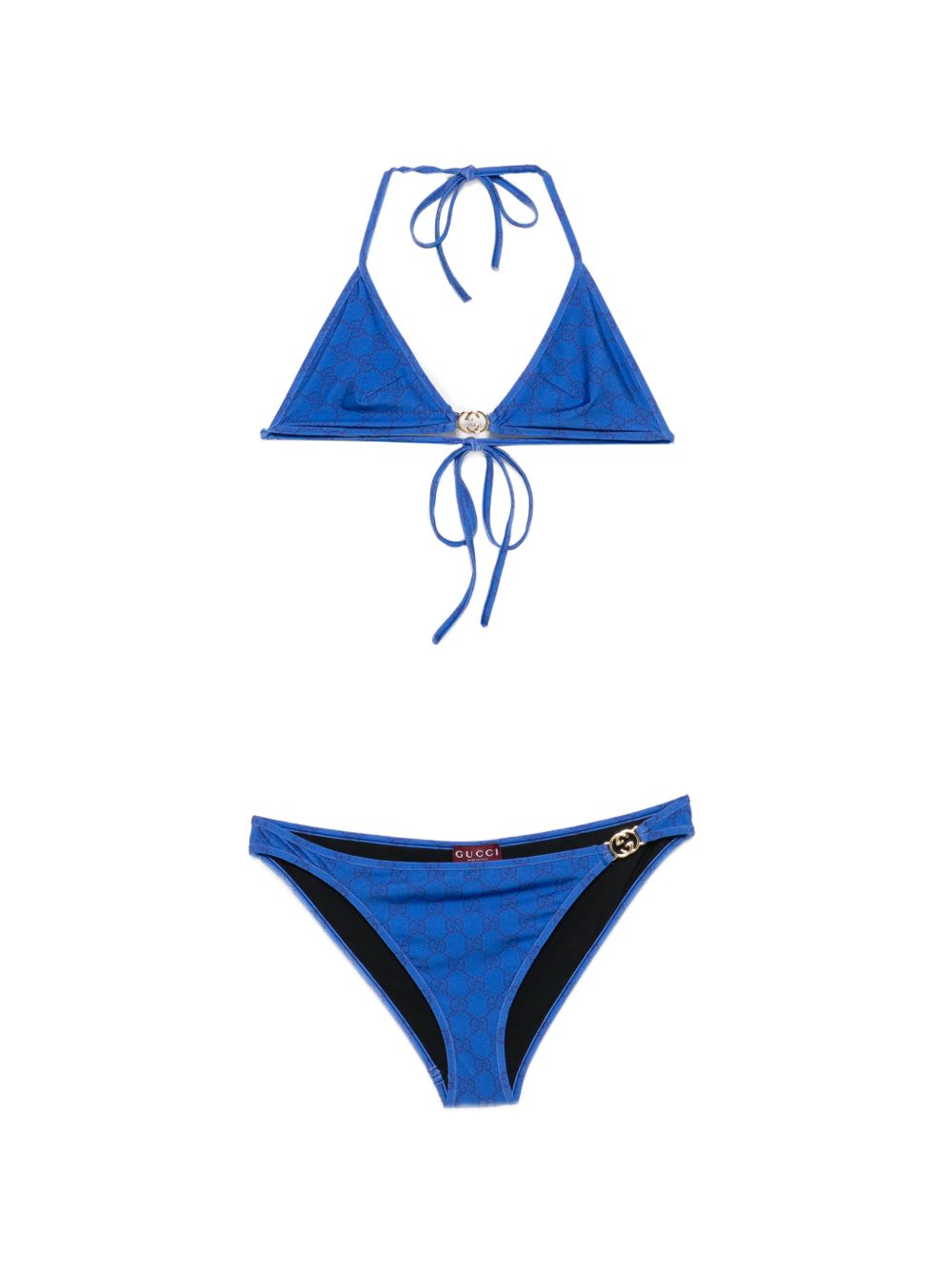 Gucci Gg Triangle Bikini Set In Blue