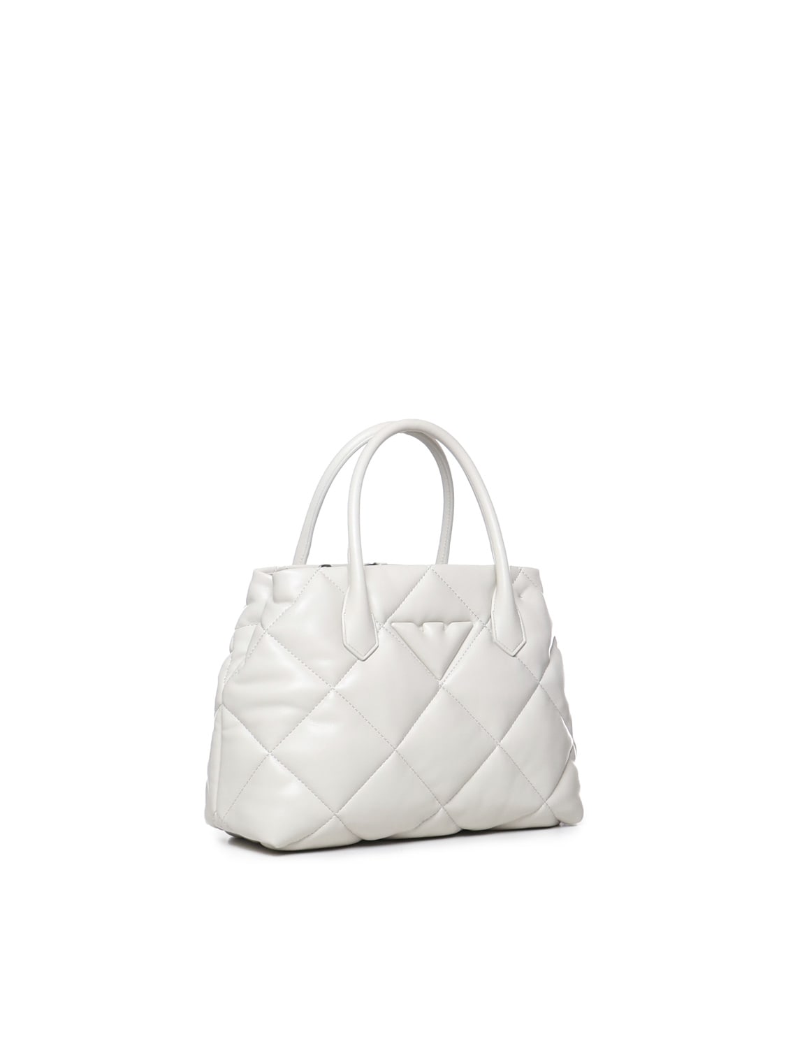 Shop Emporio Armani Quilted Effect Hand Bag In White