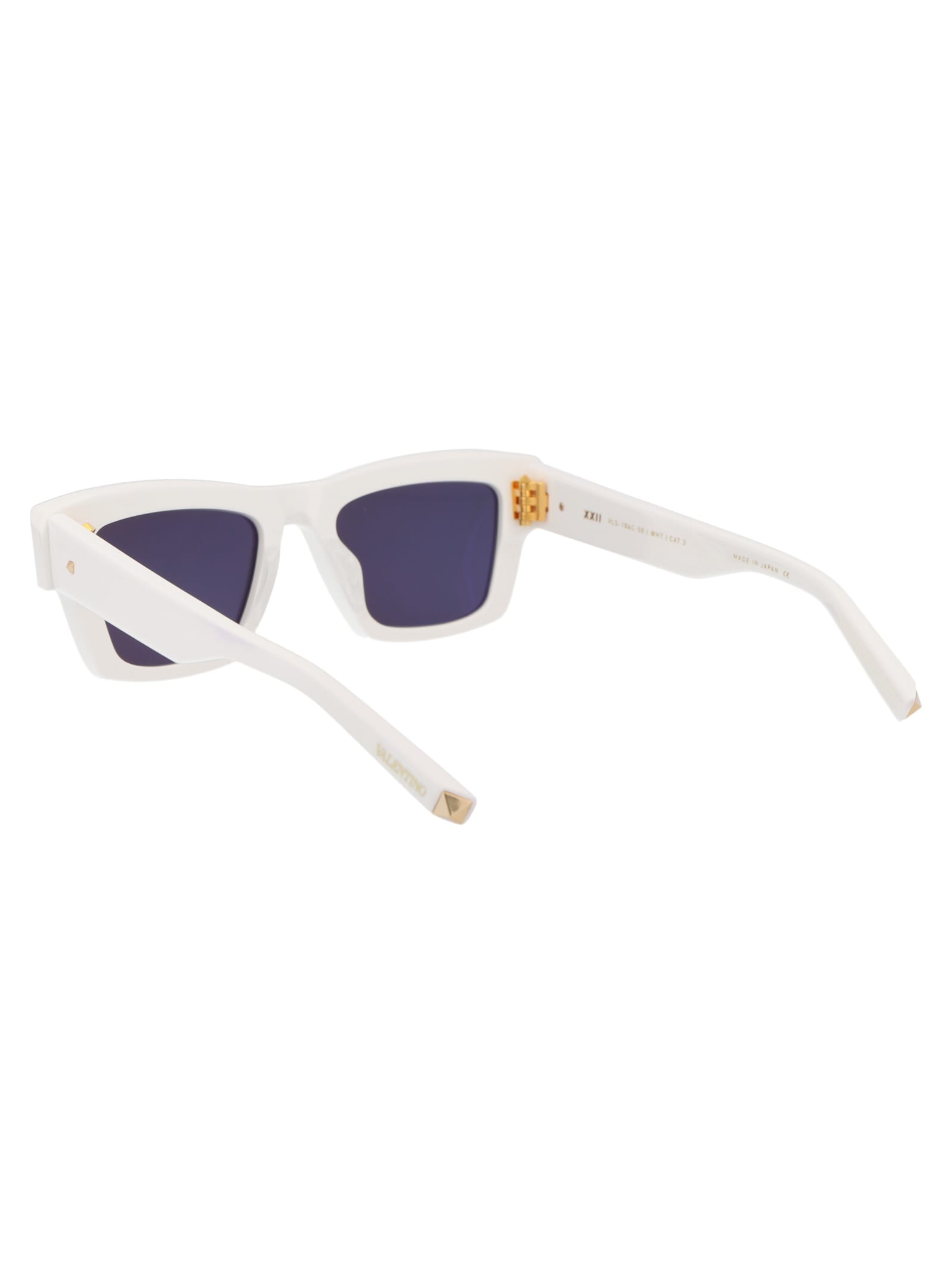 Valentino Xxii - Ltd500 Sunglasses In White - Yellow Gold W/dark Grey