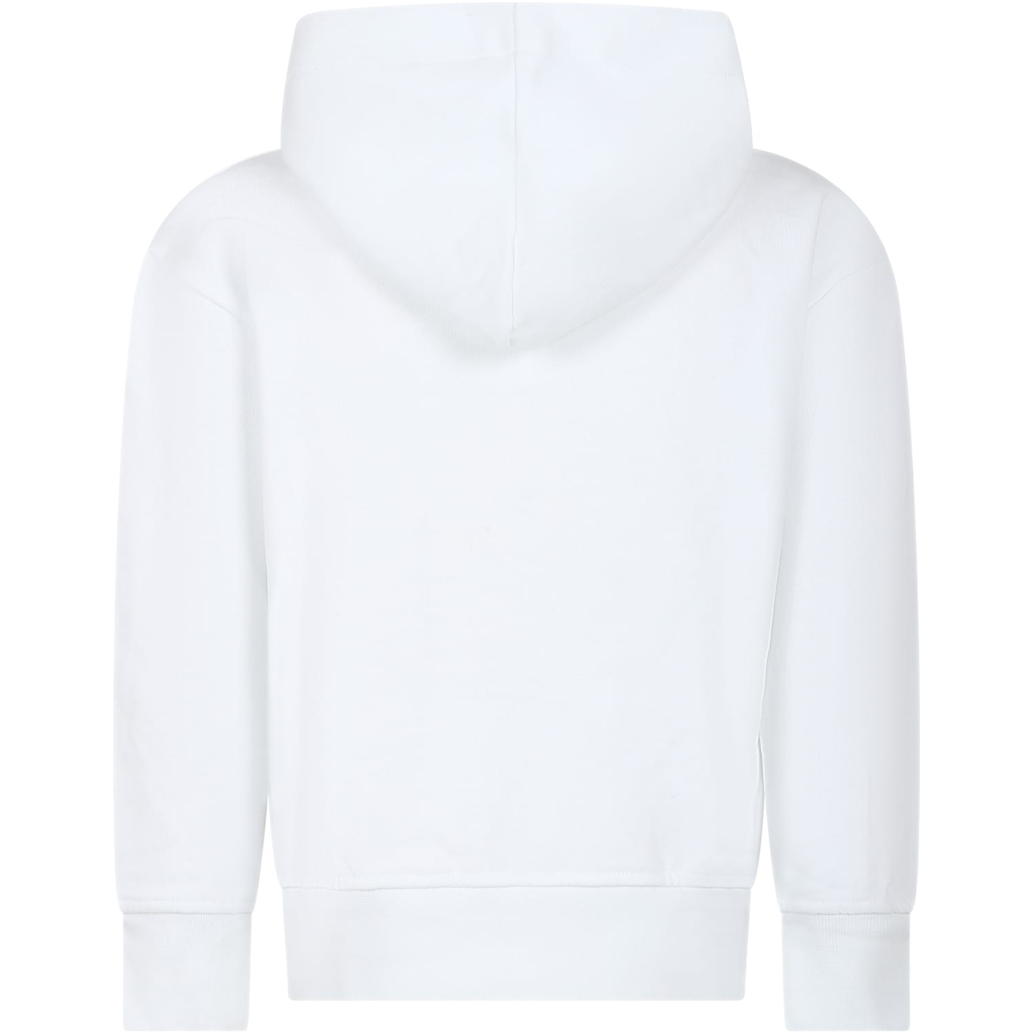 Msgm White Sweatshirt For Kids With Logo In White