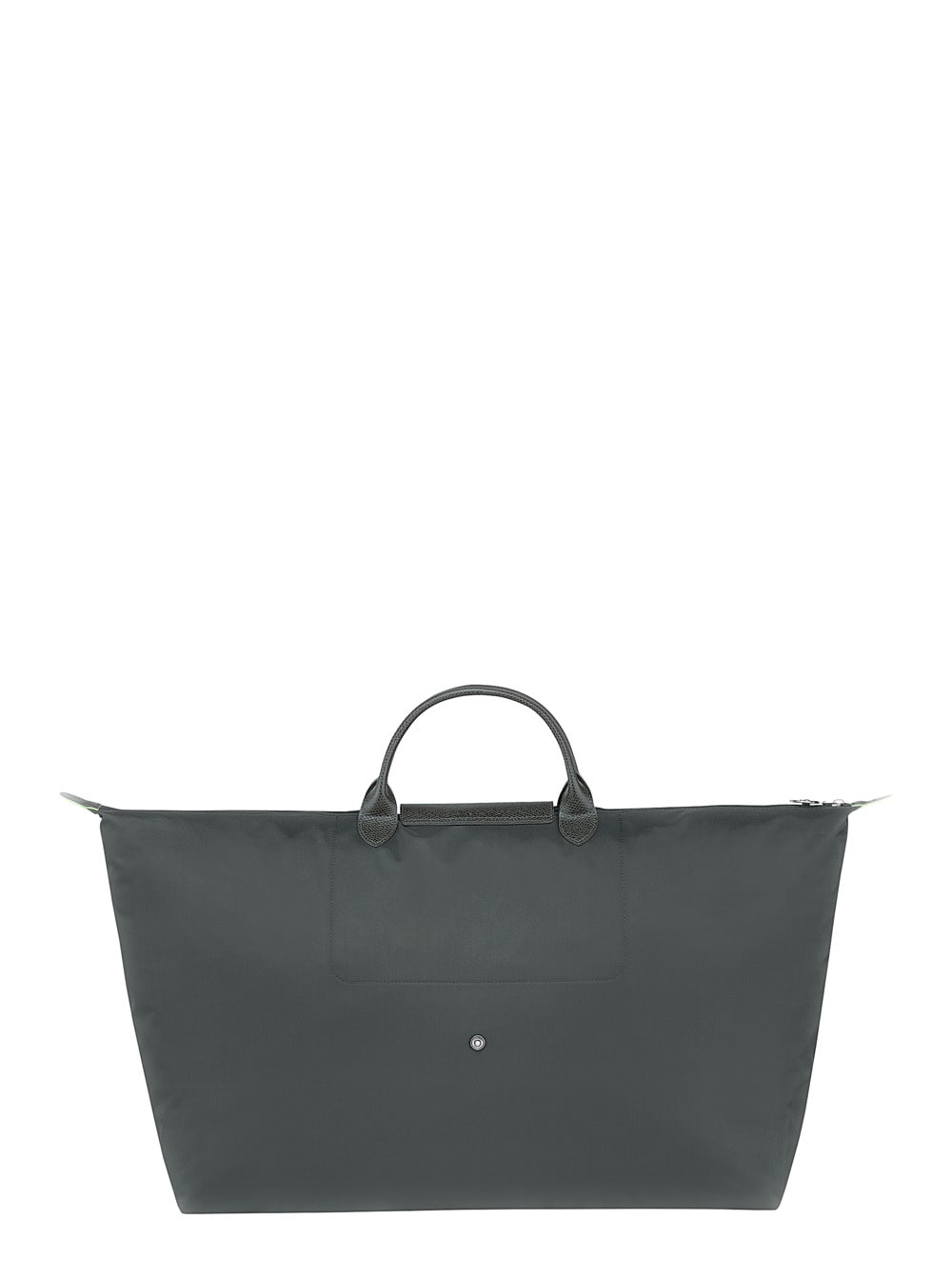 Shop Longchamp M Le Pliage Grey Tote Bag With Embossed Logo In Recycled Canvas Woman