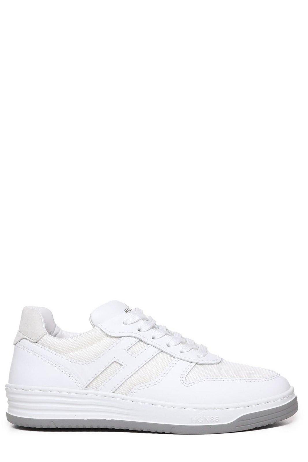 Shop Hogan H630 Panelled Low-top Sneakers  In White
