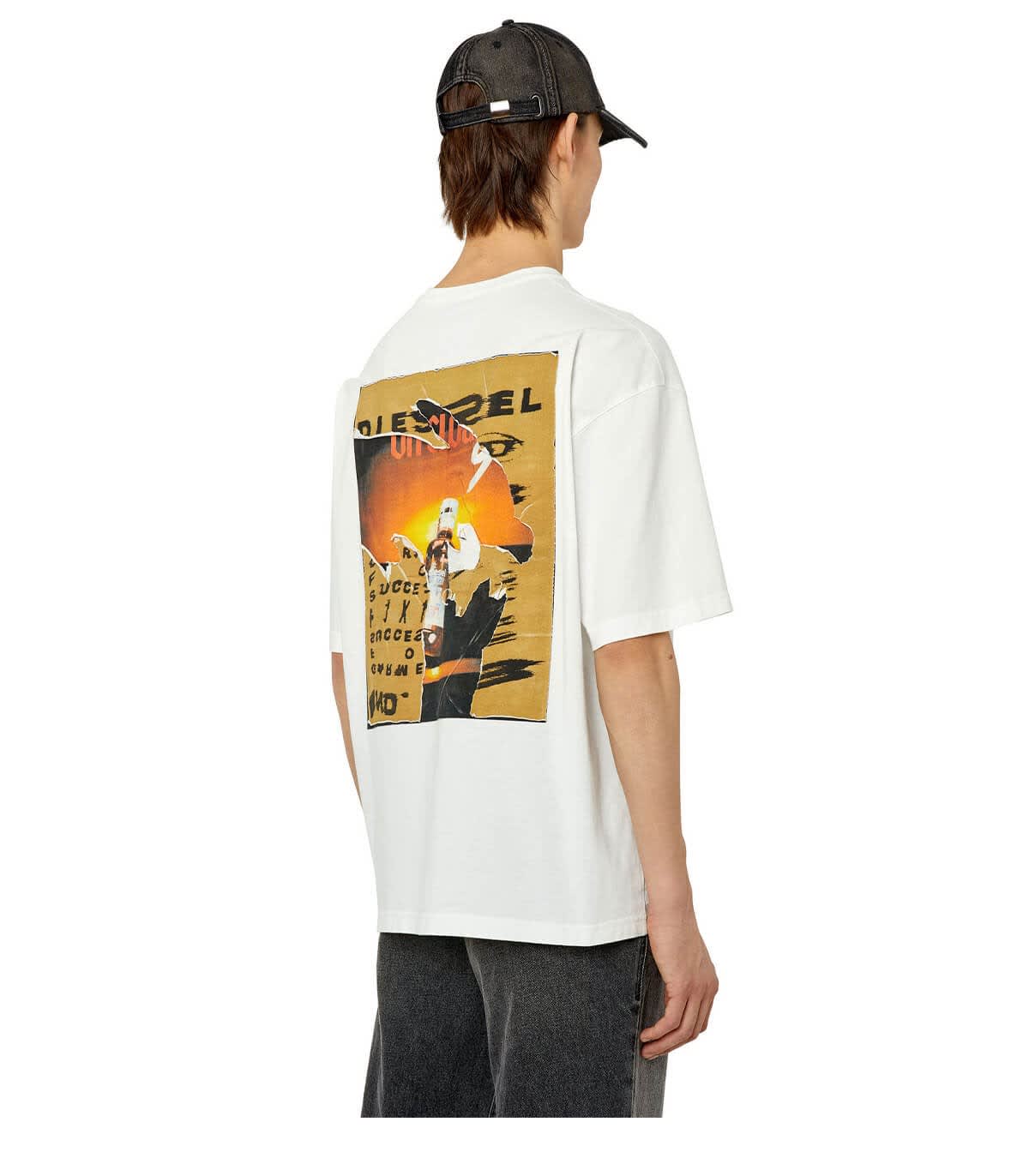 DIESEL DIESEL T-WASH-POFF OFF-WHITE T-SHIRT