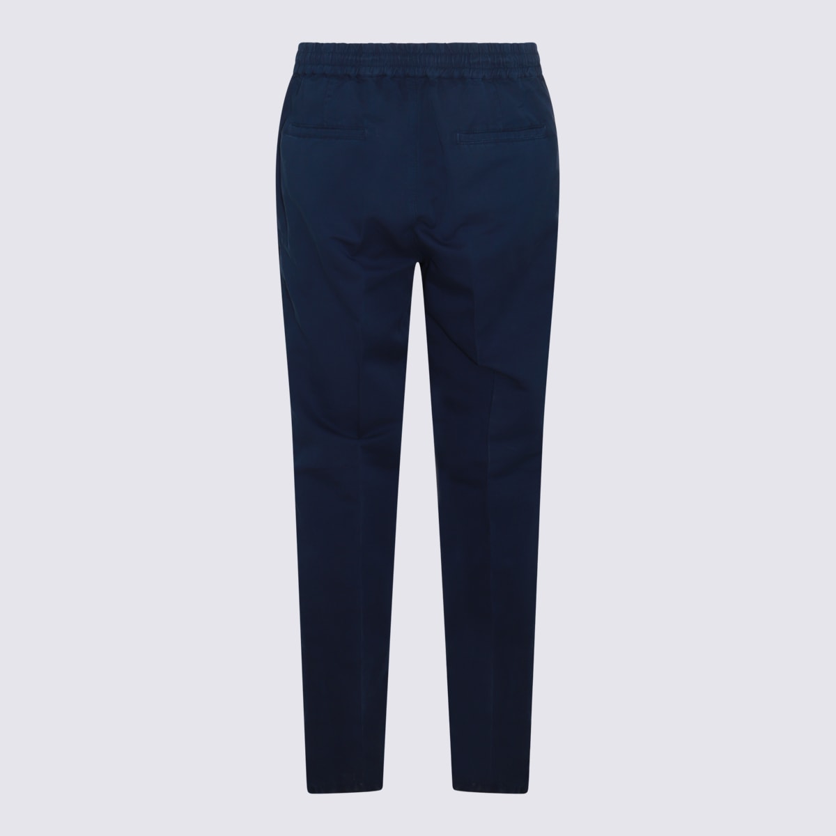 Shop Brunello Cucinelli Blue Linen Pants