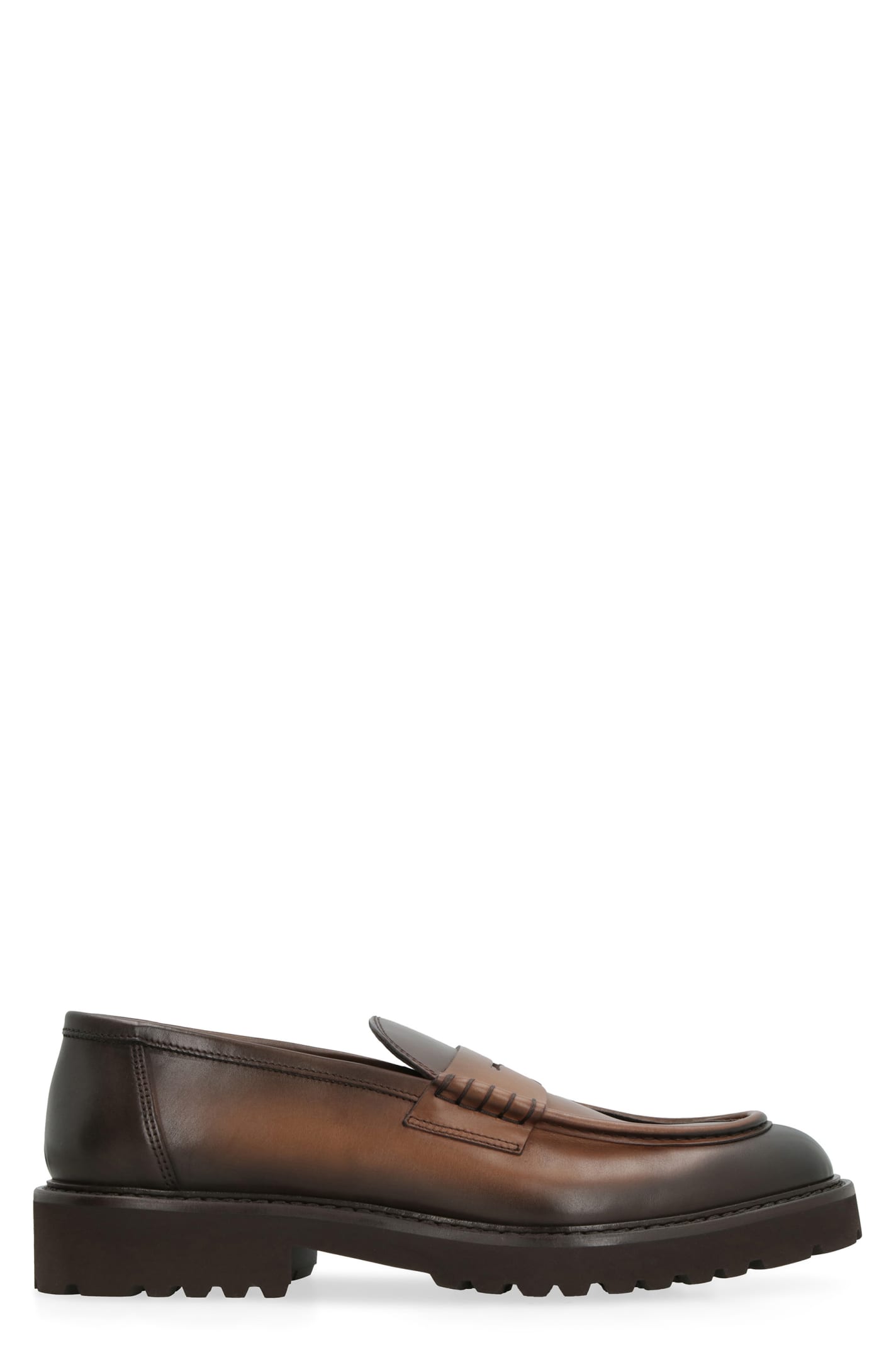 Shop Doucal's Leather Loafers In Brown