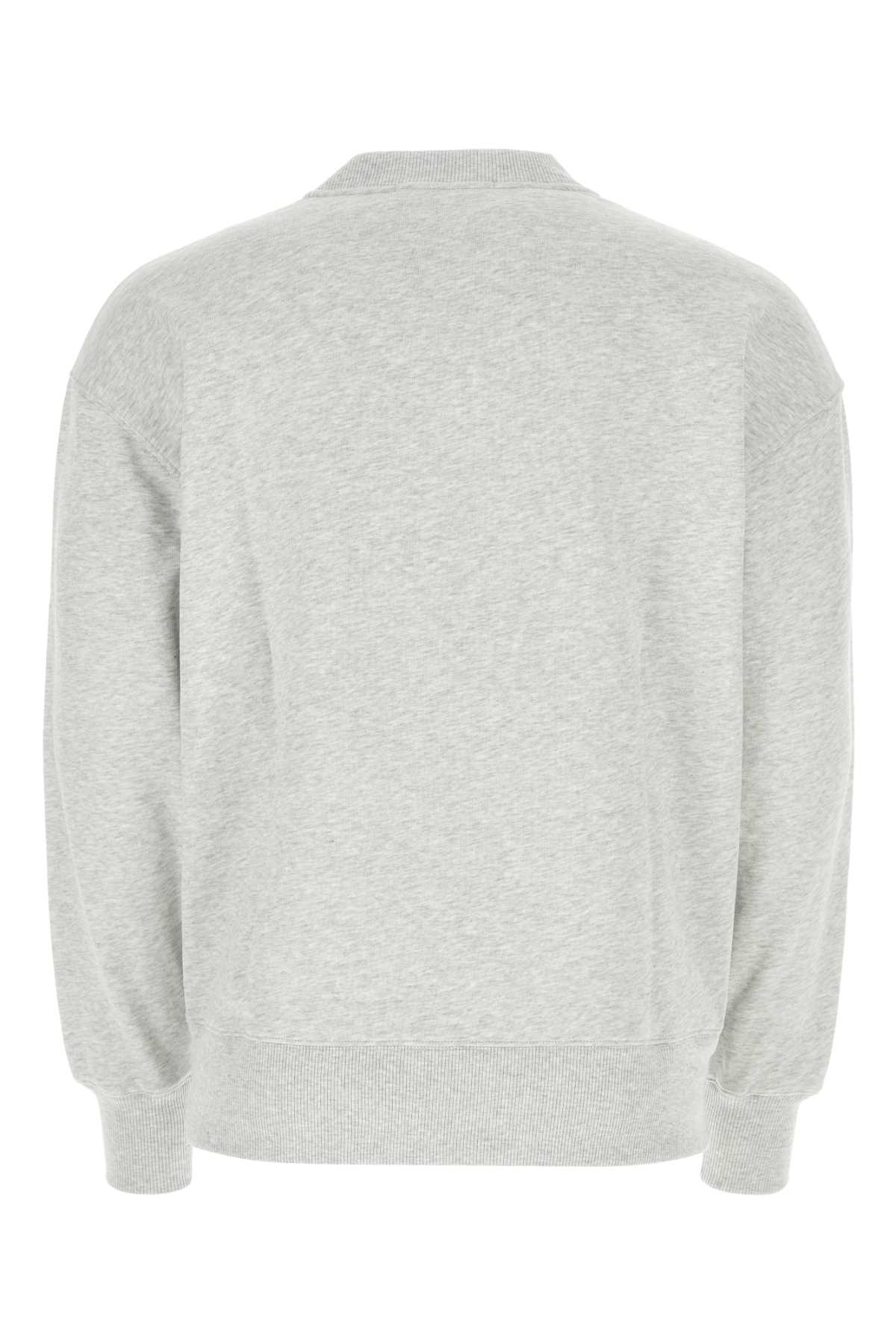Msgm Melange Grey Cotton Sweatshirt In Lightgrey94