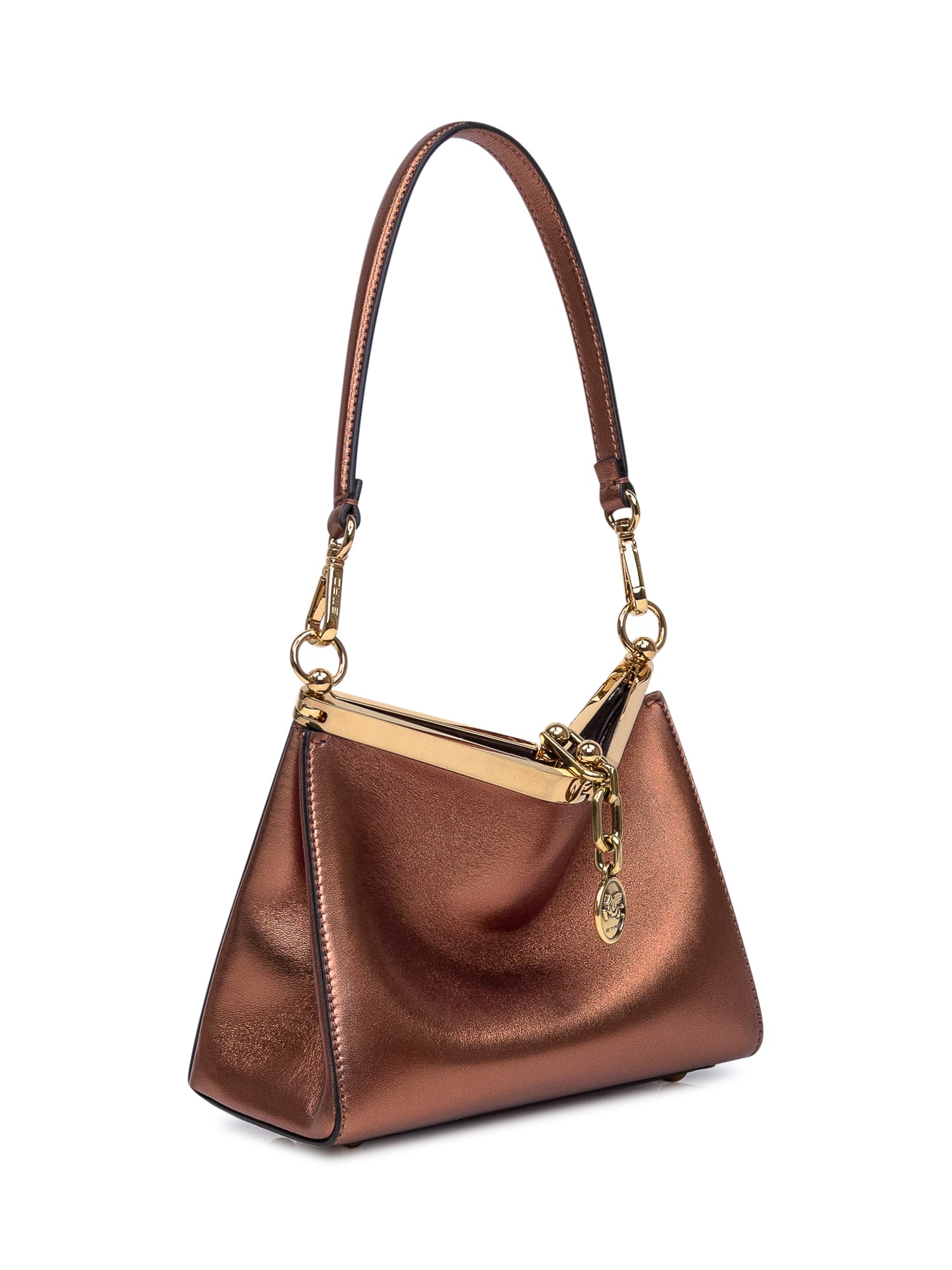 Shop Etro Mini Shoulder Bag Vela In Bronzo