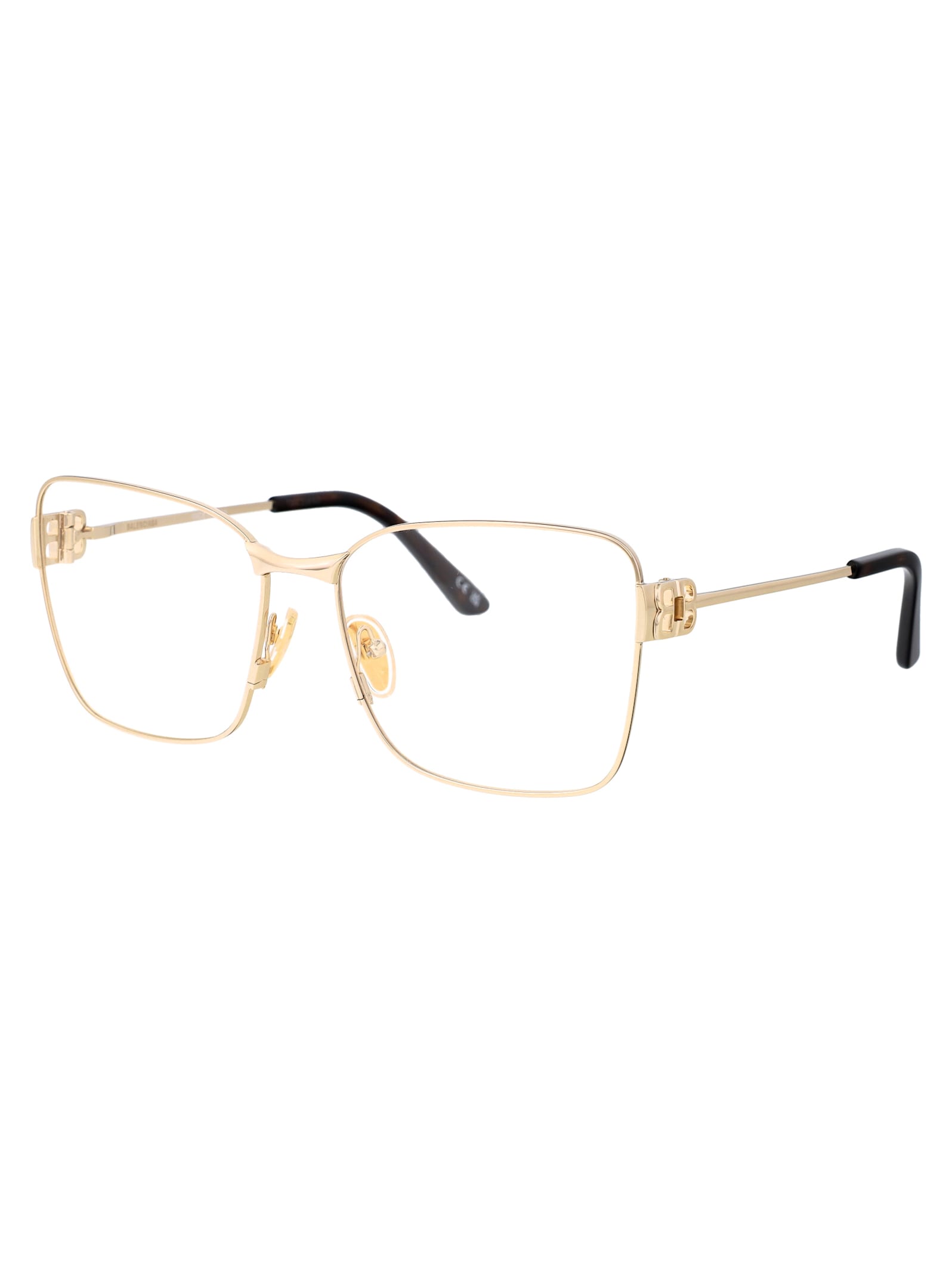 Shop Balenciaga Bb0339o Glasses In 003 Gold Gold Transparent