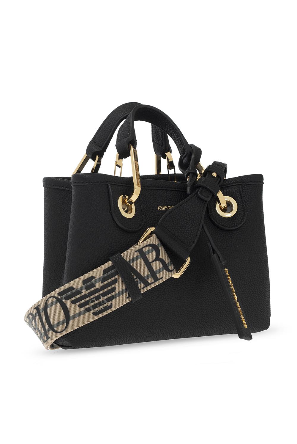 Shop Emporio Armani Myea Mini Shoulder Bag In Black