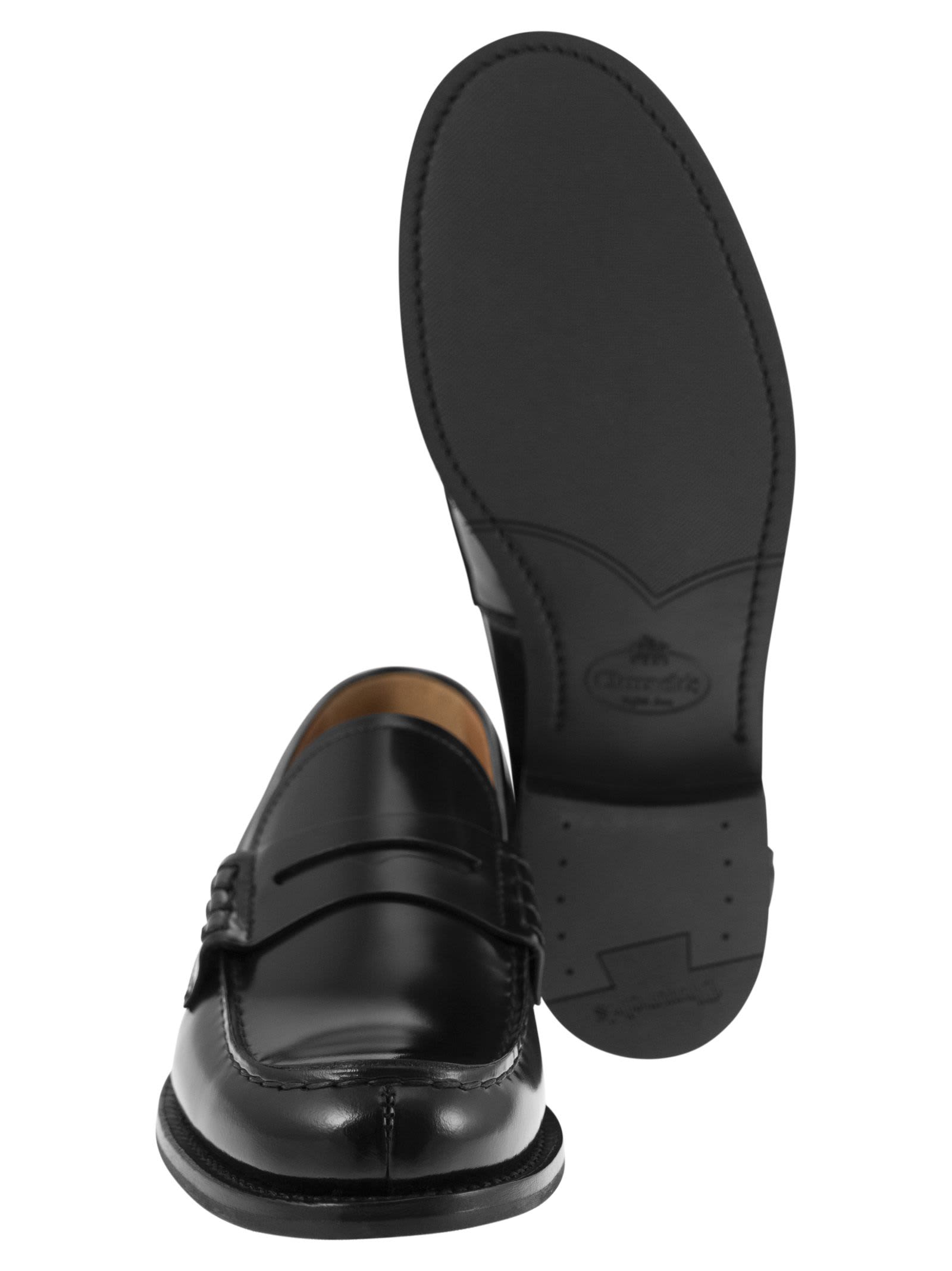 Shop Church's Pembrey W 5 Polished Fumè Loafer In Black