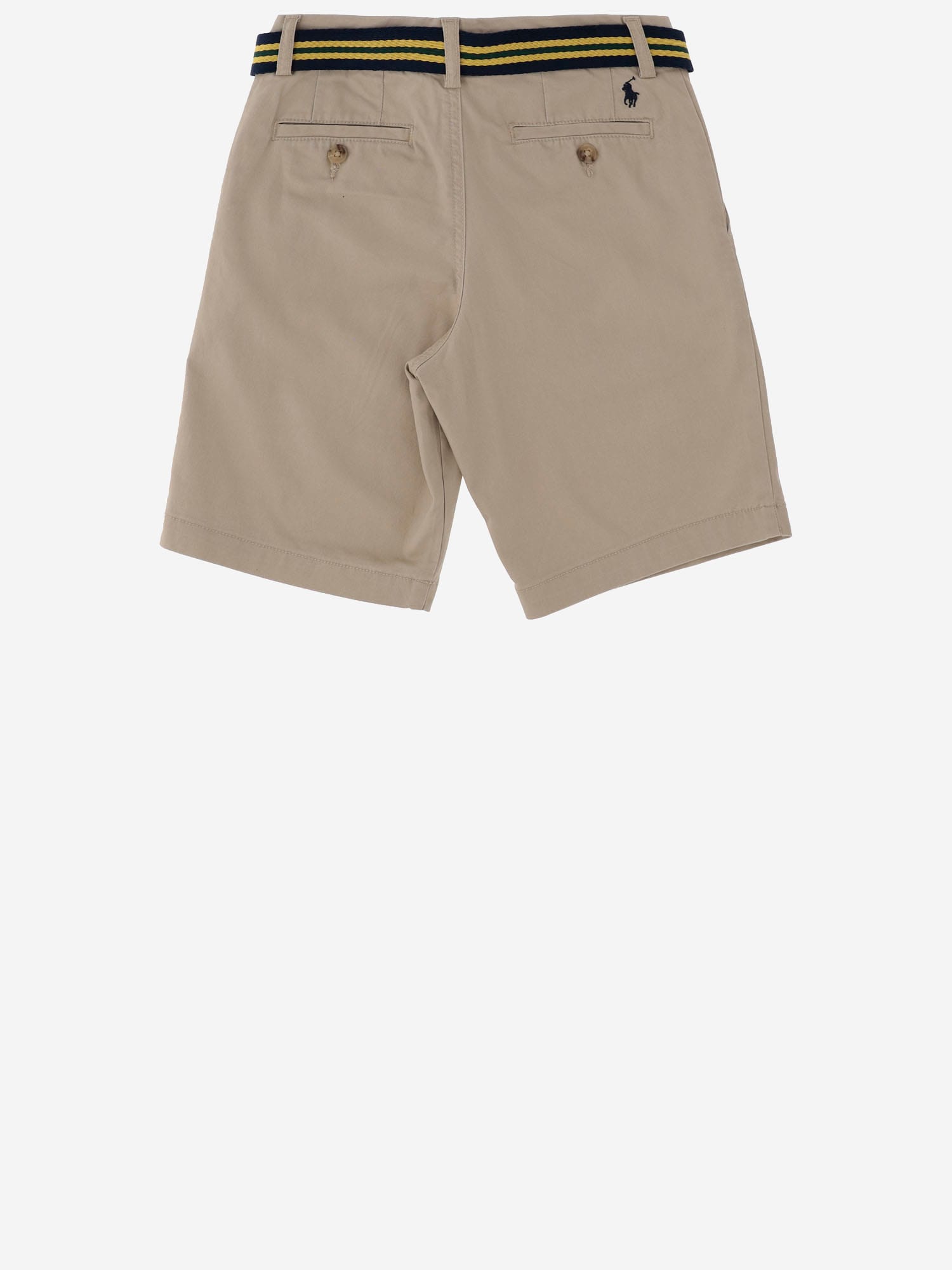 Polo Ralph Lauren Beige Cotton Bermuda Shorts With Belt In Beige