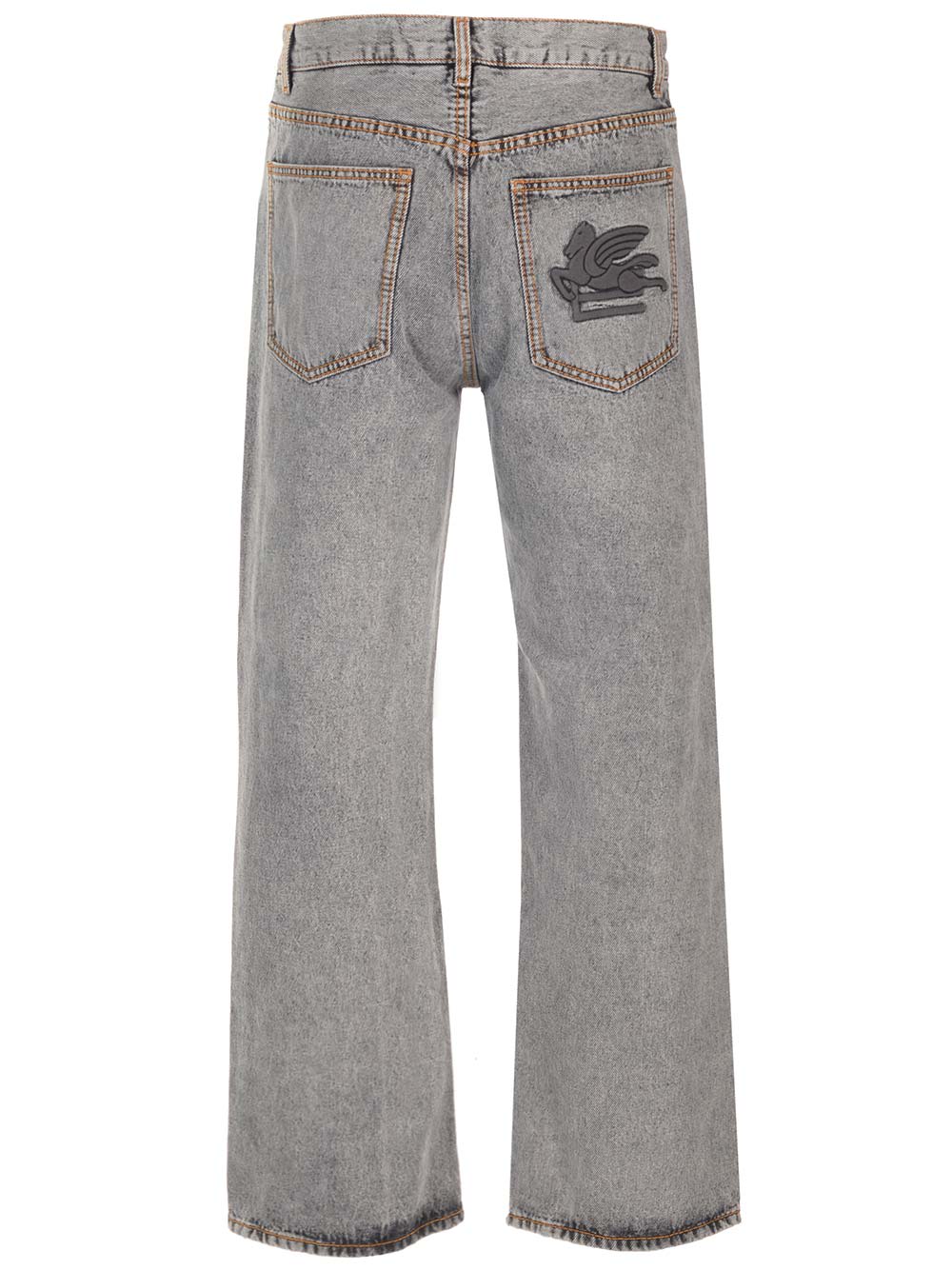 Shop Etro Easy Fit Gray Jeans In Denim