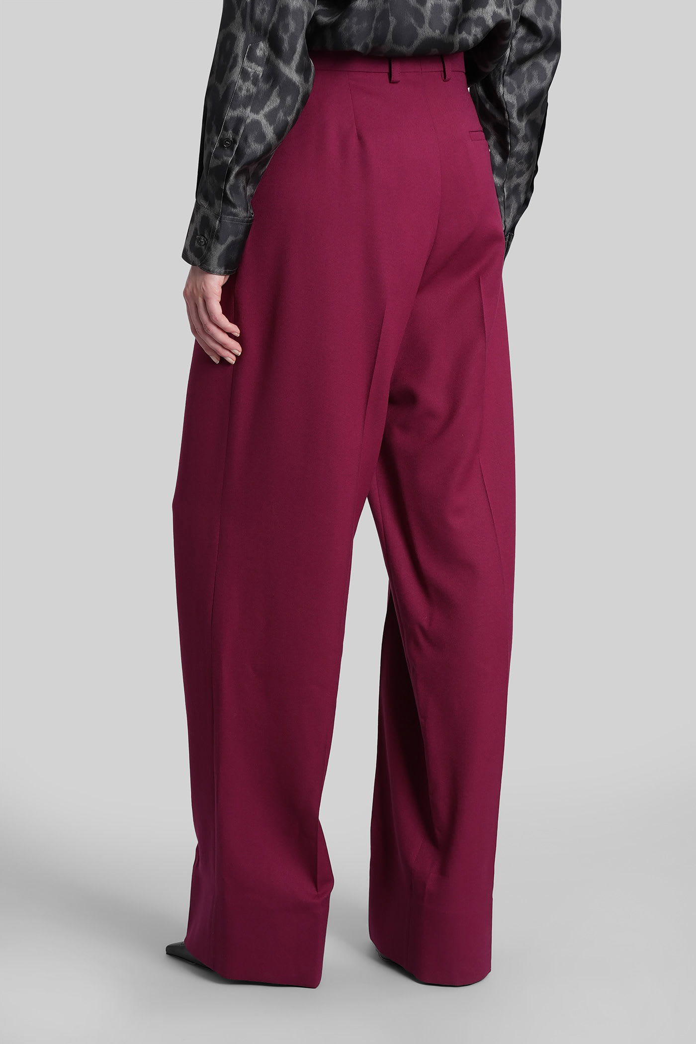 Stella Mccartney Bordeaux Pants With Concealed Closure On The Front In Burgundy