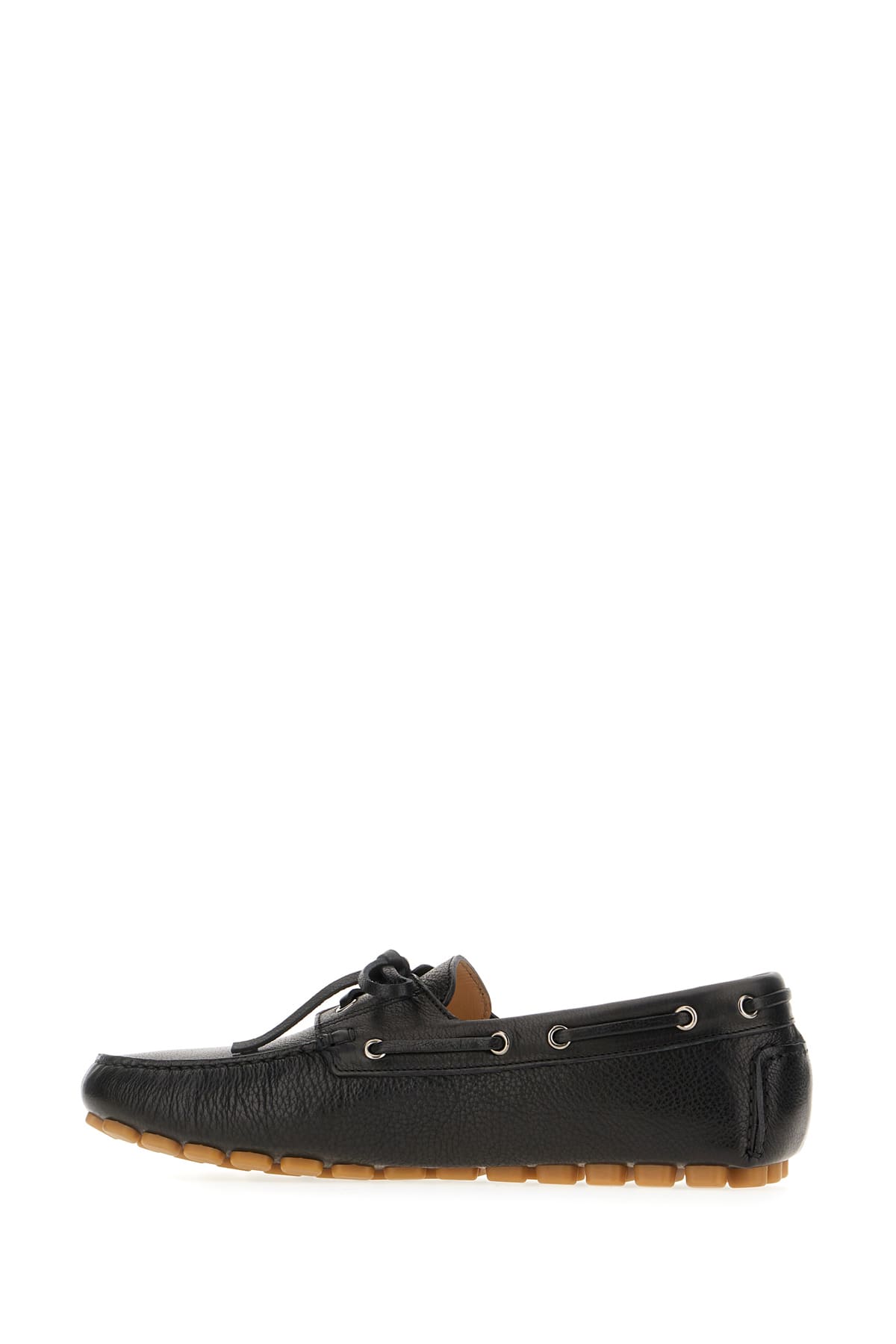 Valentino Garavani 'fastaway' Black Loafers With Vlogo Plaque And Decorative Laces With Logo In Leat In Nero