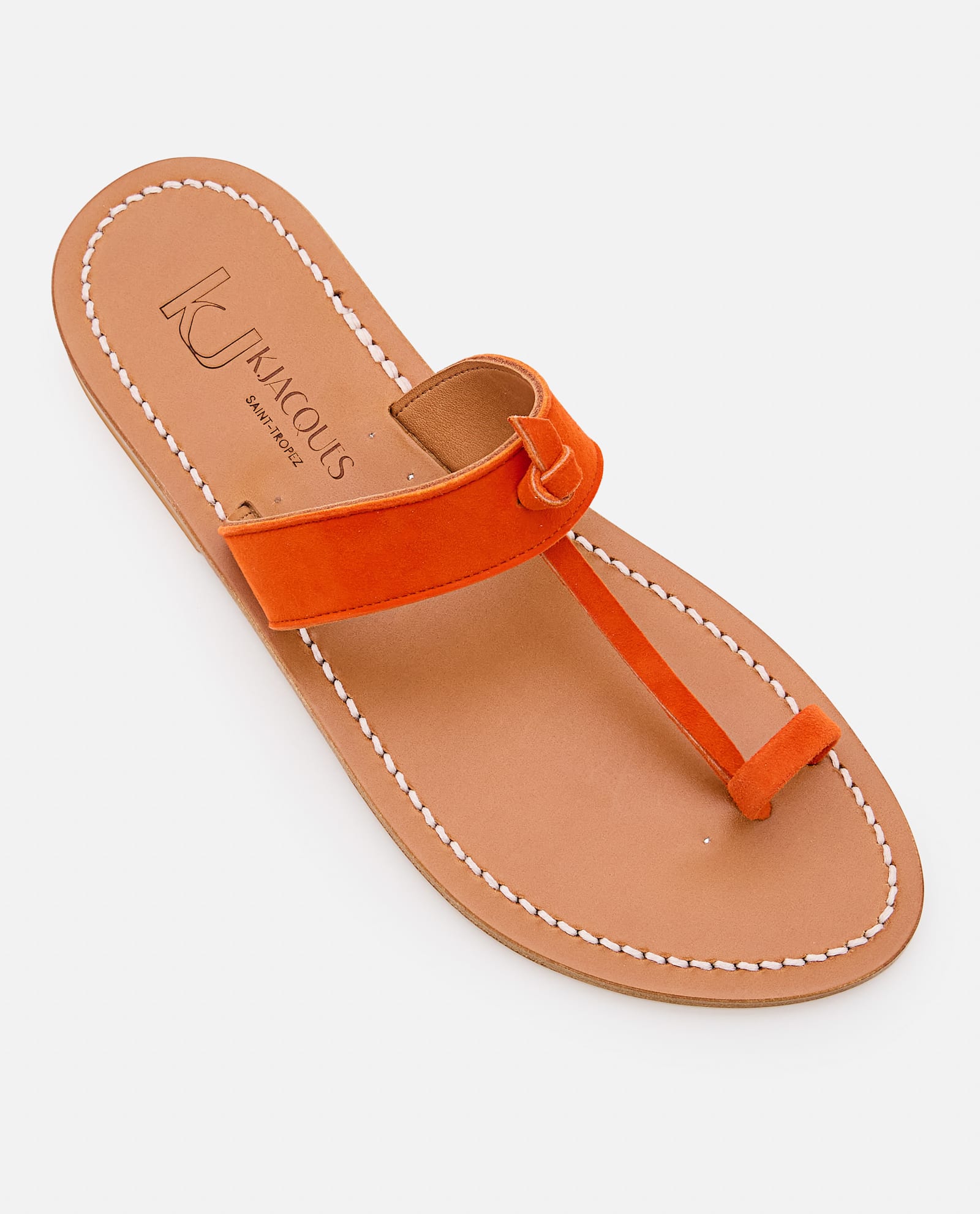 Kjacques K Jacques St Tropez Ganges Leather Sandal In Orange