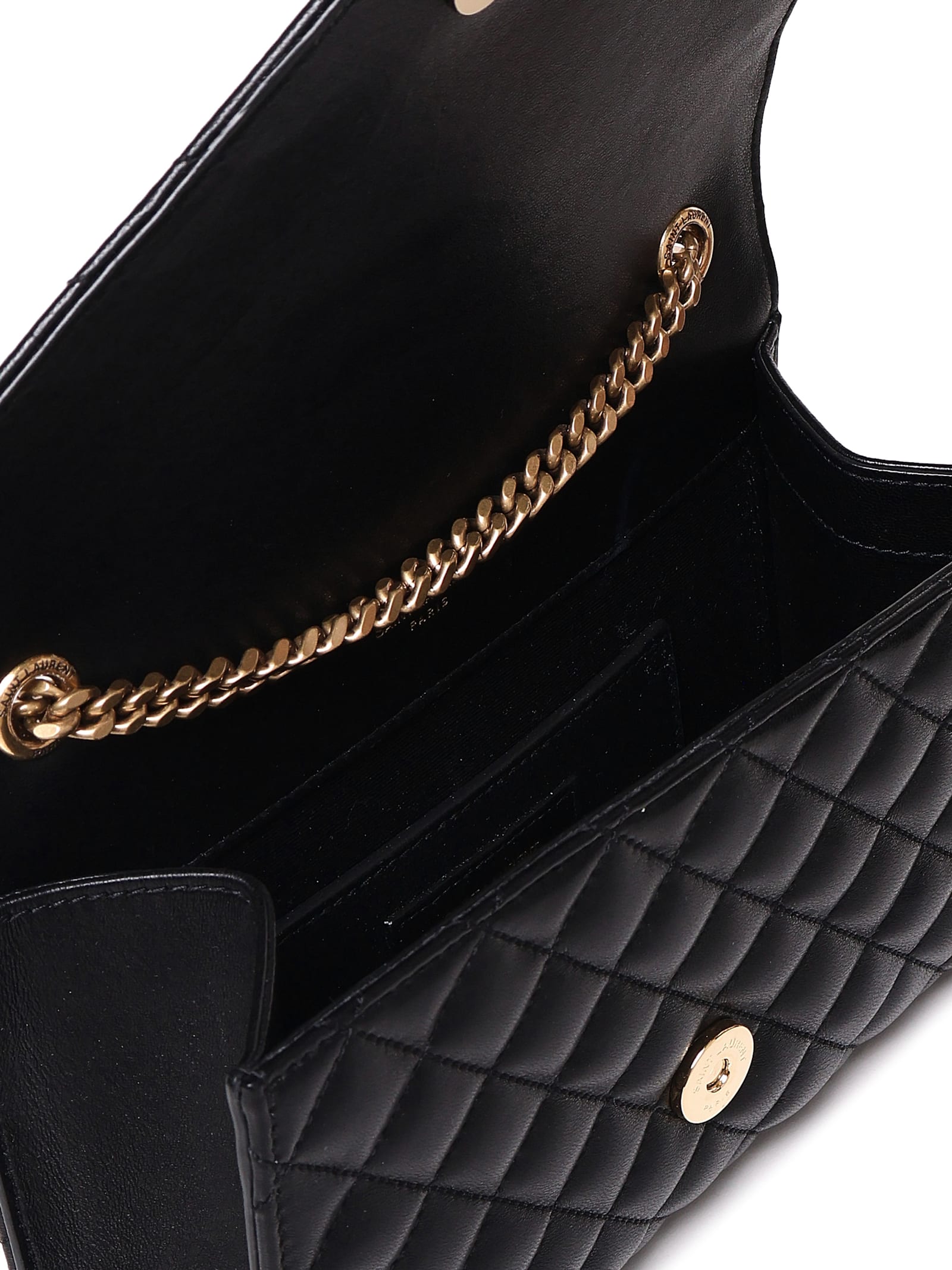 Shop Saint Laurent Borsa Envelope Small In Black