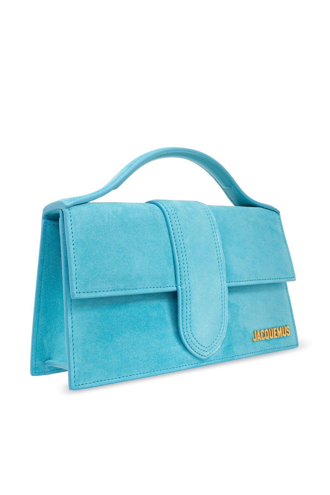 Shop Jacquemus Le Grand Bambino Shoulder Bag In Clear Blue