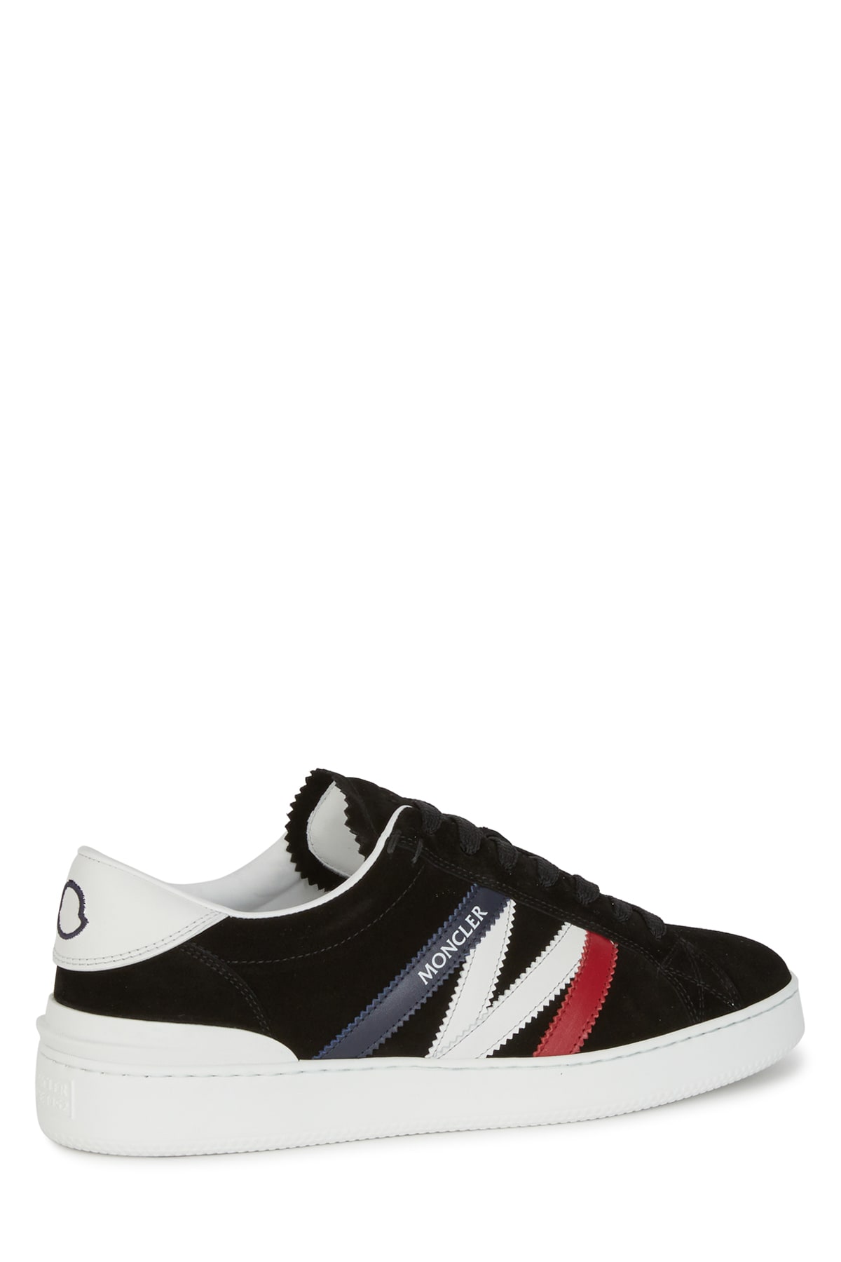 Shop Moncler Black Suede Monaco M Sneakers In P90