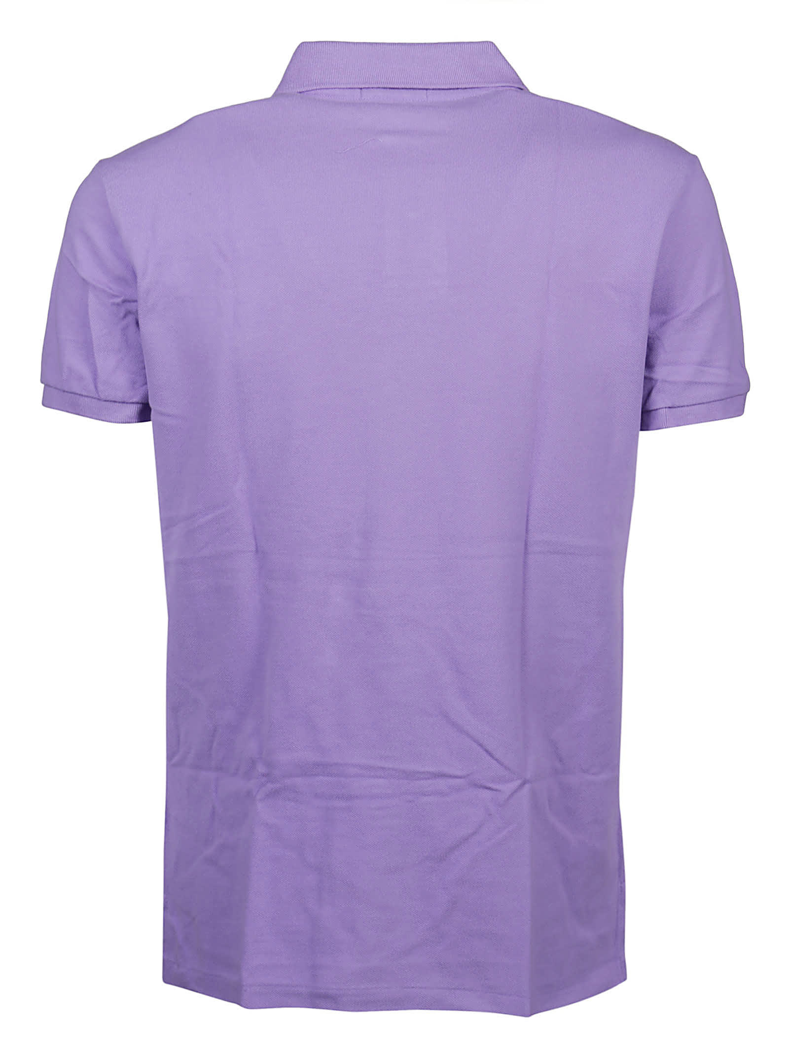 Polo Ralph Lauren Ribbed Polo Shirt Short Sleeves In Burgundy