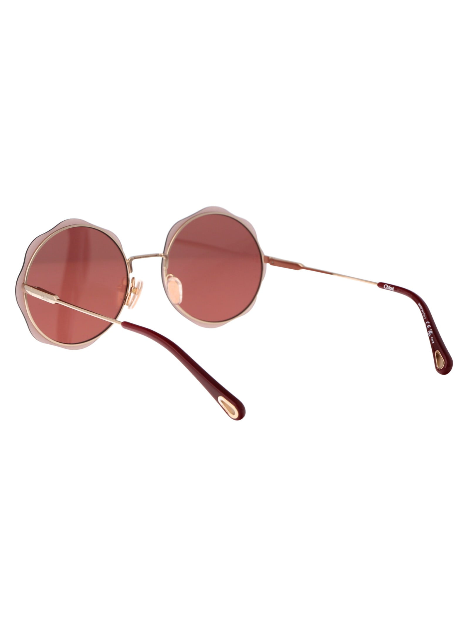 Shop Chloé Ch0202s Sunglasses In 003 Gold Gold Red