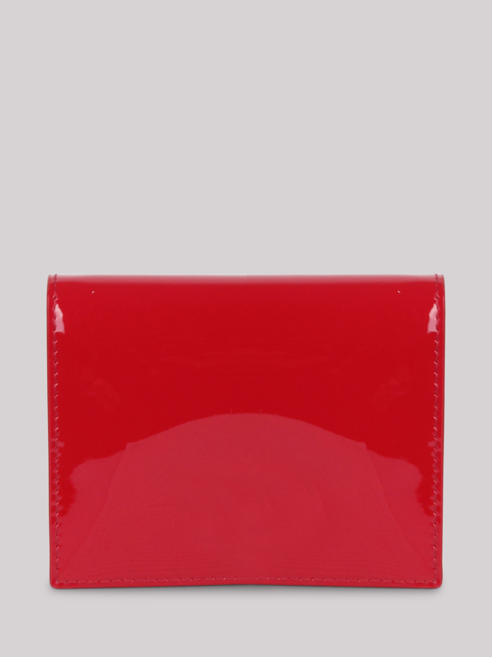 Shop Prada Triangle Logo Patent Leather Wallet