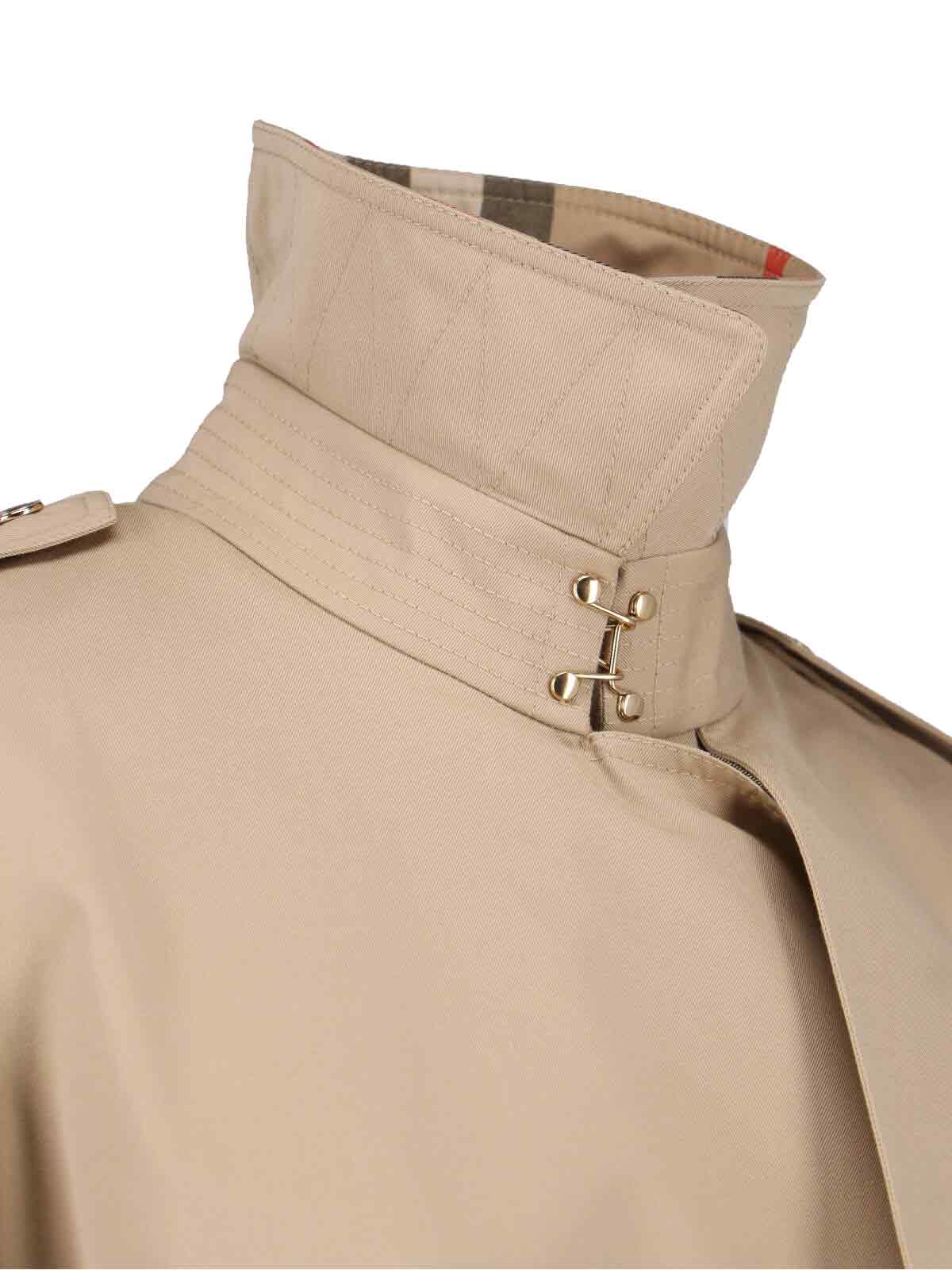 Burberry Stylish Jacket With Belted Waist And Epaulettes In Brown