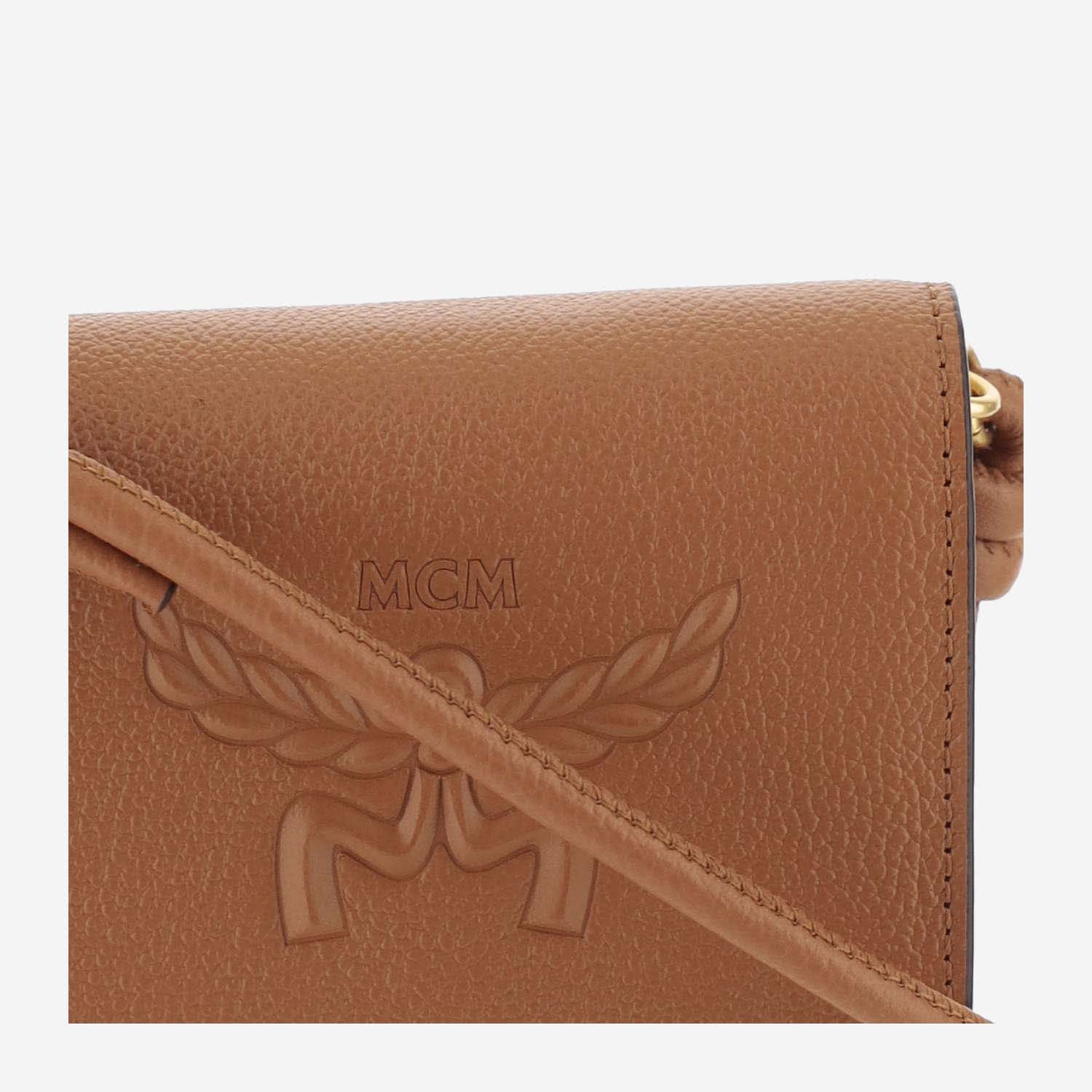 Shop Mcm Himmel Shoulder Wallet In Brown