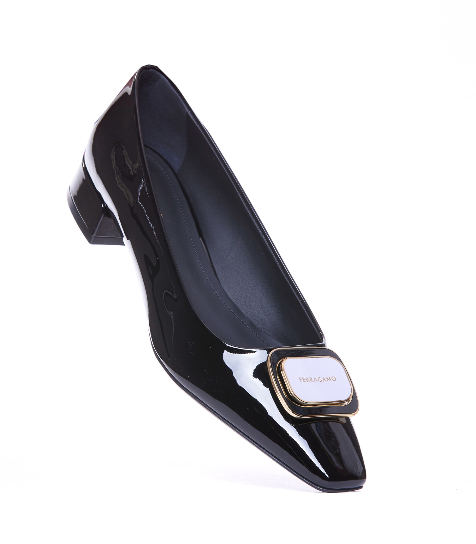 Shop Ferragamo Venera Pumps In Black