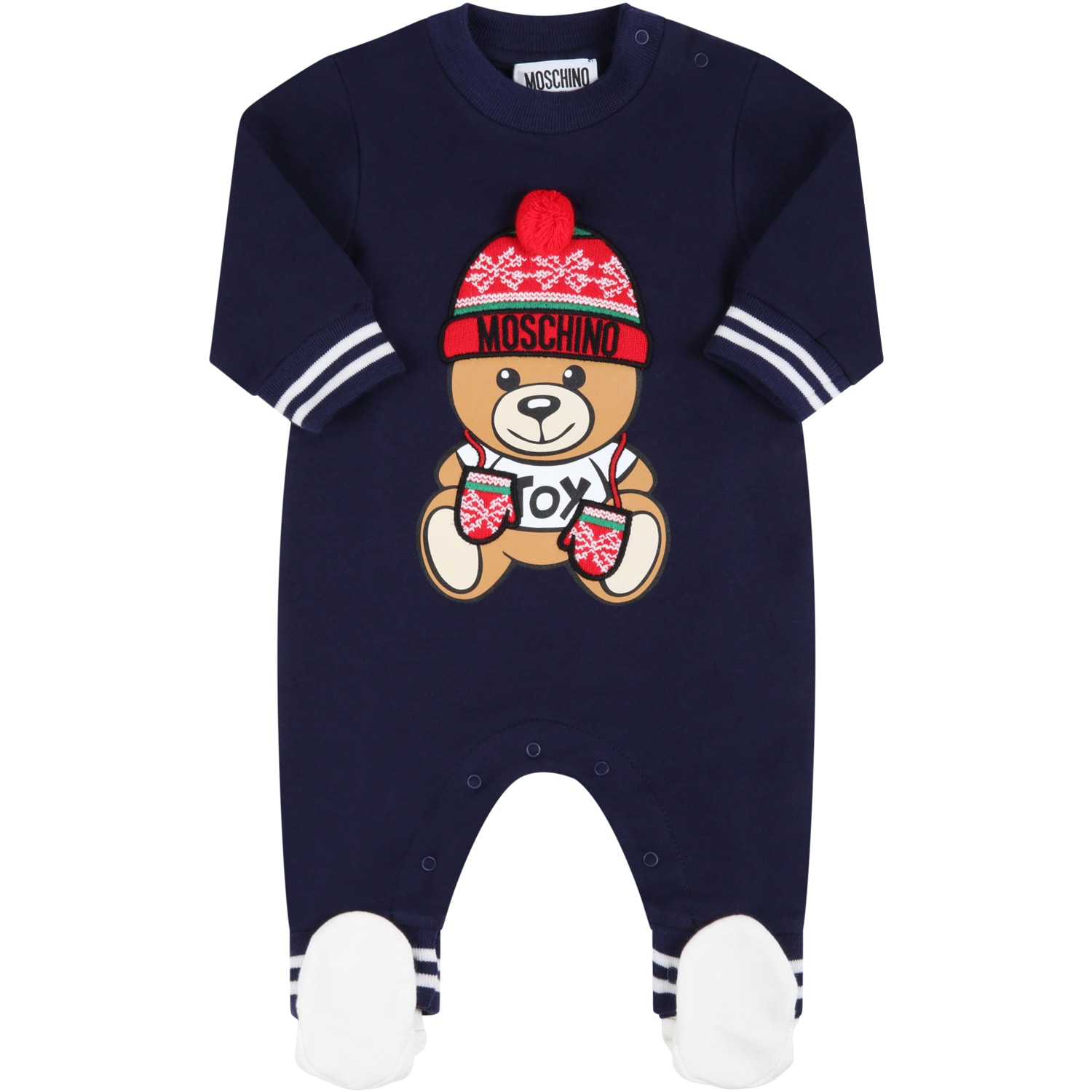 Moschino Blue Babygrow For Baby Kids With Teddy Bear