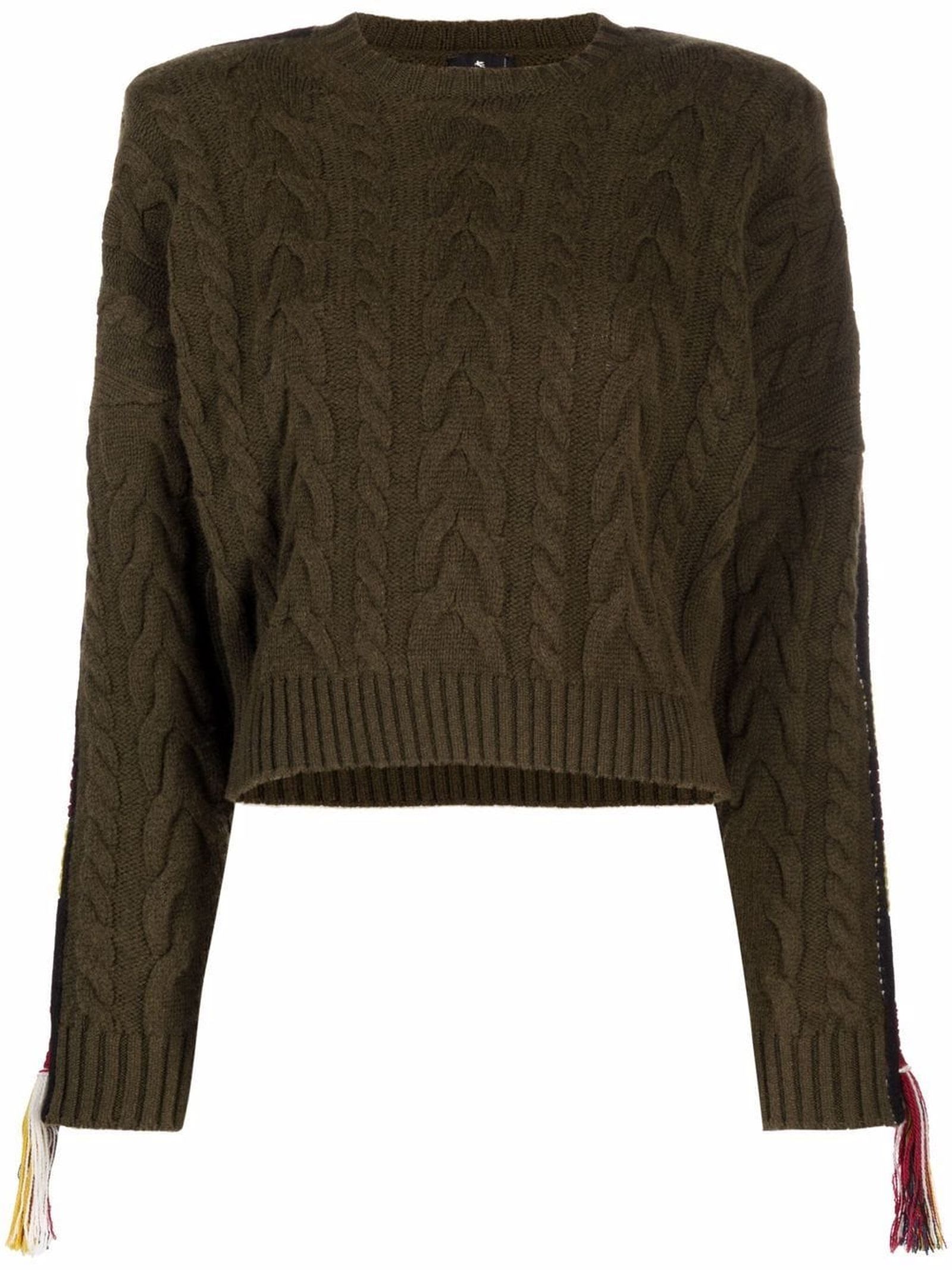 Etro Green Wool And Cashmere Cable Jumper