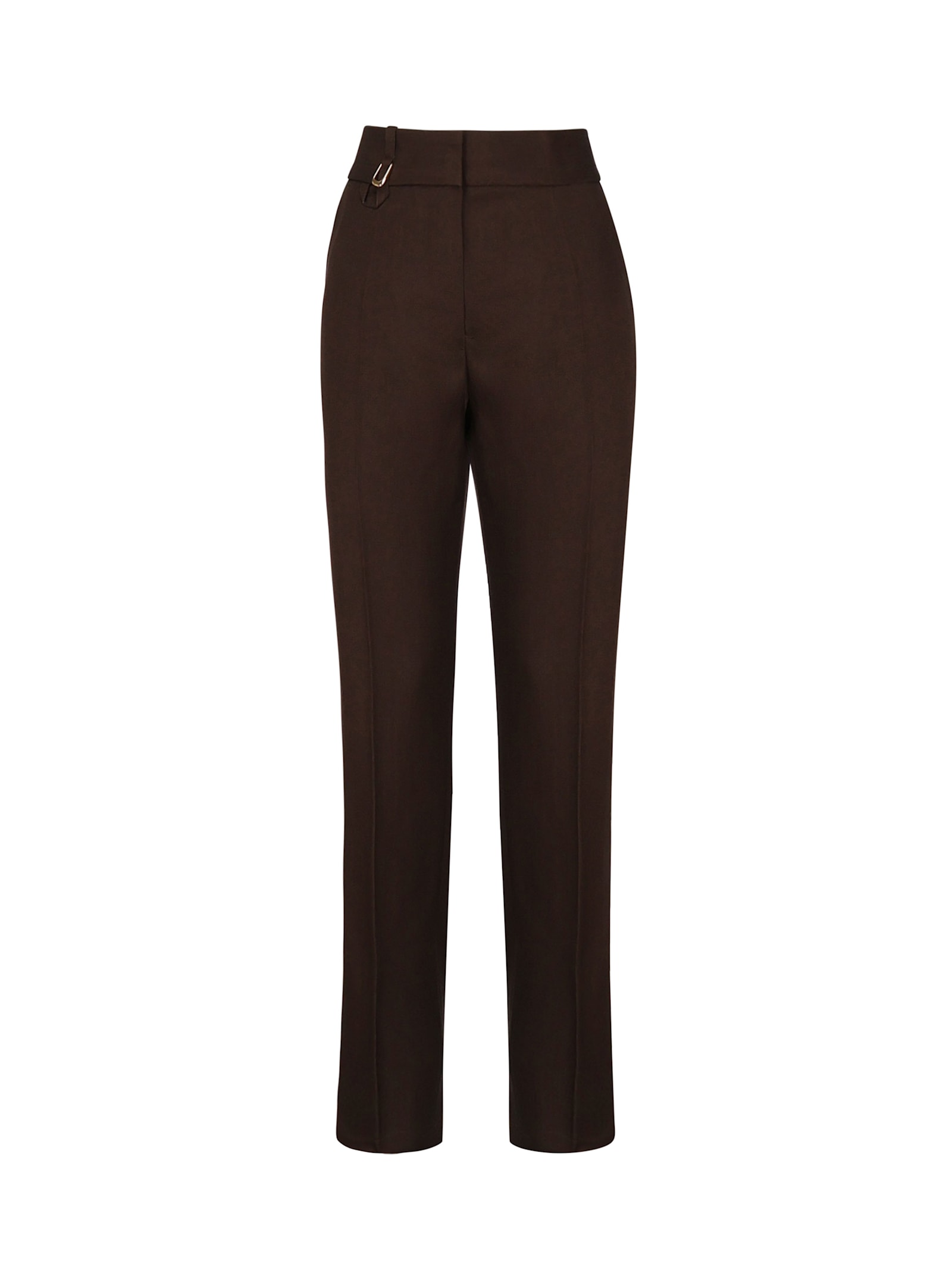 Jacquemus High-waisted Wool Trousers Ribbon Detail In Dark Brown