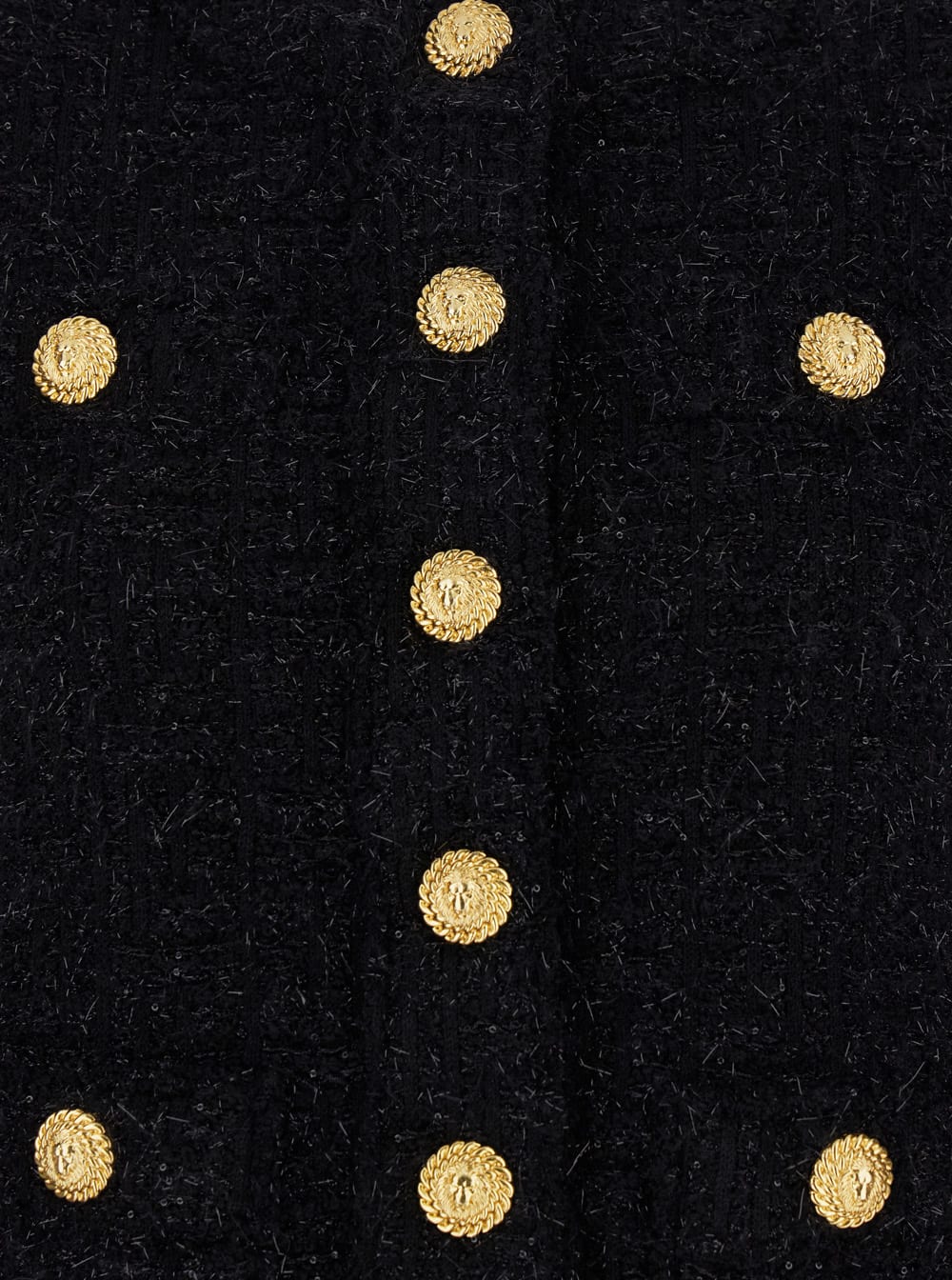Shop Balmain Miami Black Collarless Jacket With Jewel Buttons In Tweed Woman