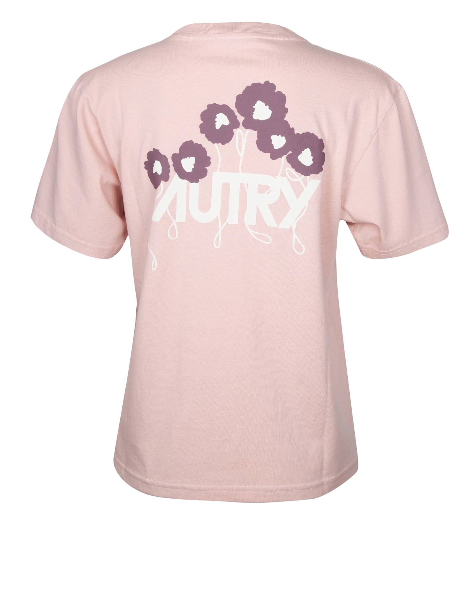 Autry Cotton T-shirt With Logo In Powder