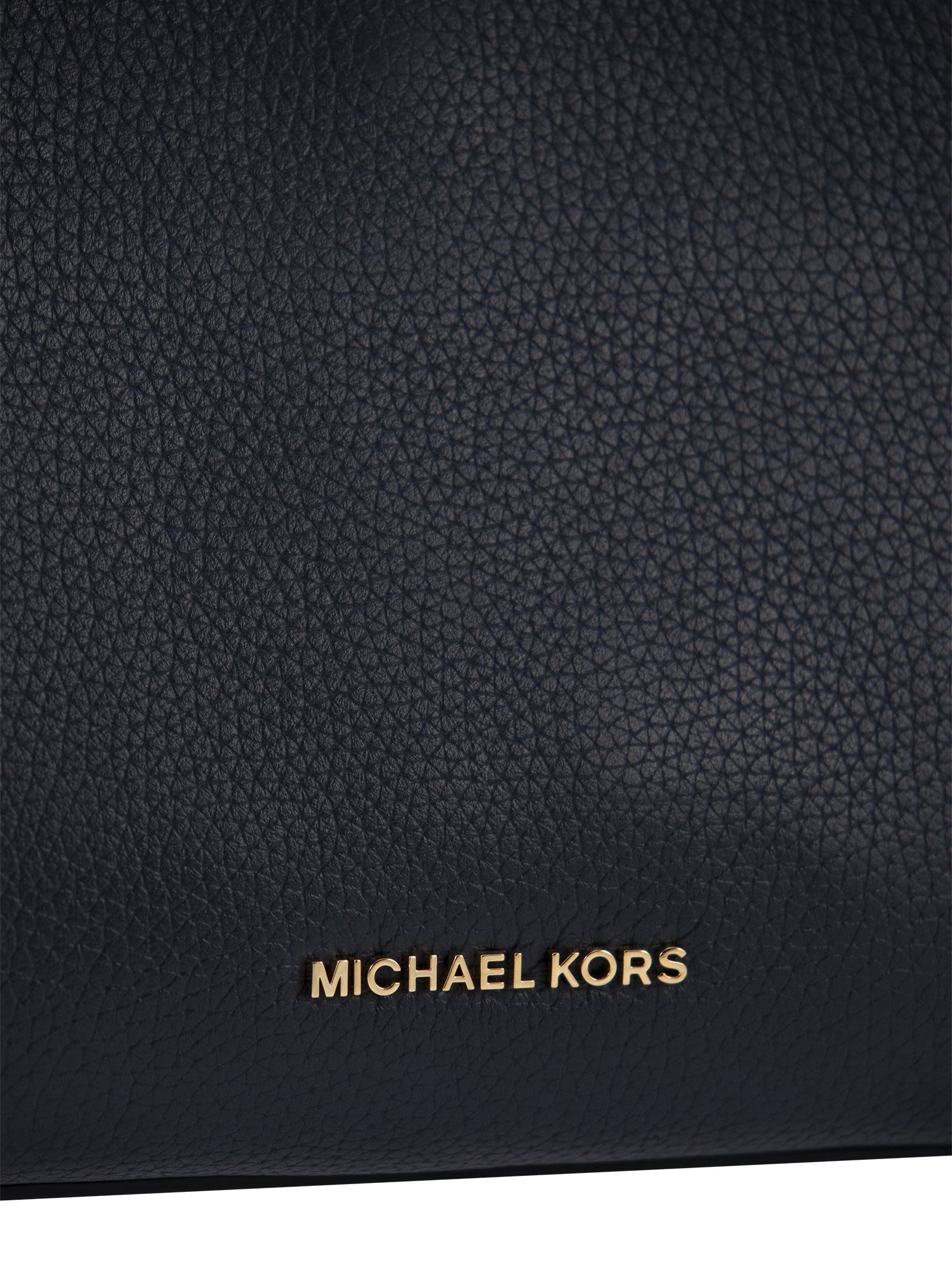 Shop Michael Kors Grained Leather Shoulder Bag In Navy