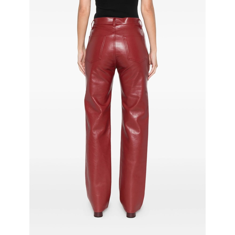 Agolde Leather Pant In Red