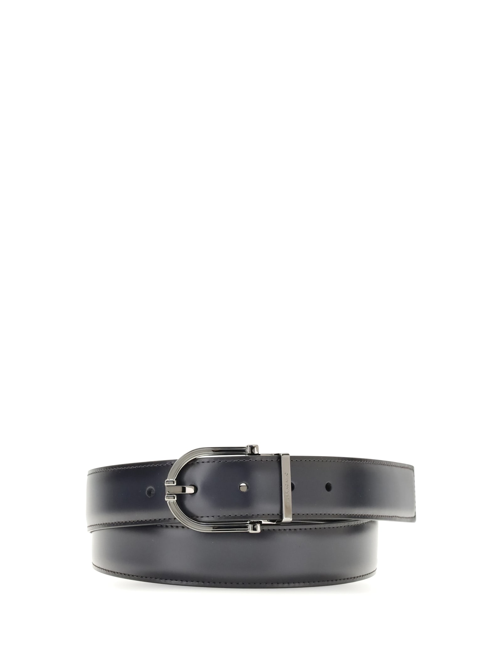 Ferragamo Reversible Leather Belt In Black