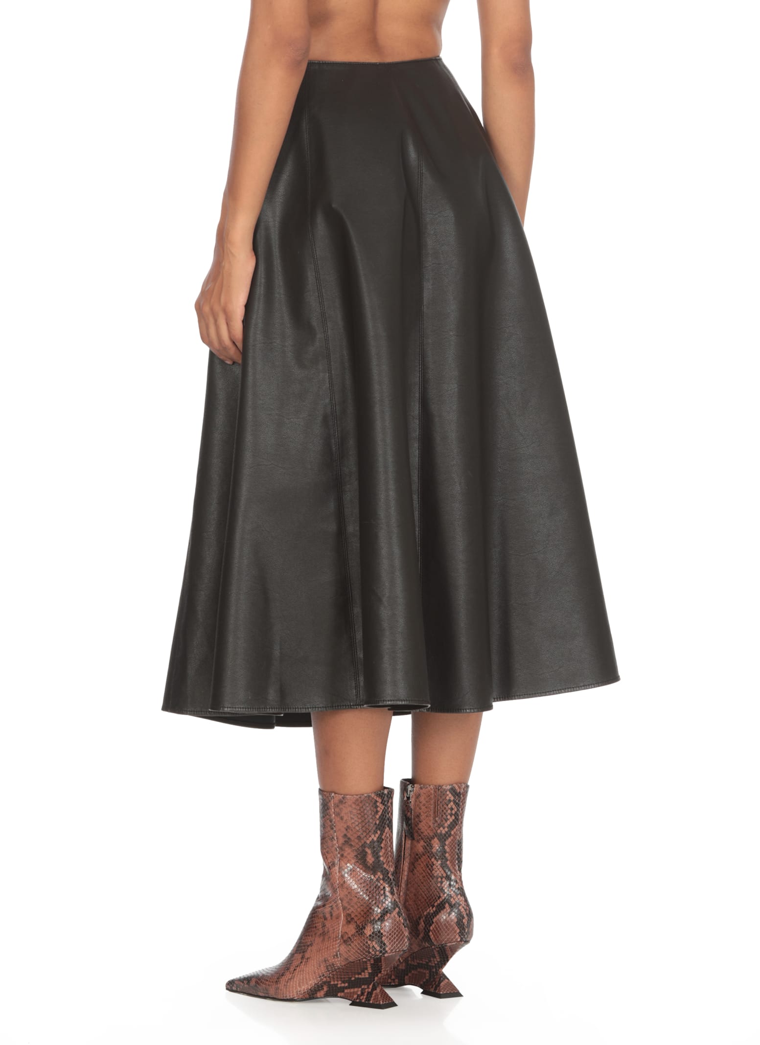 Shop Msgm Viscose Skirt In Black