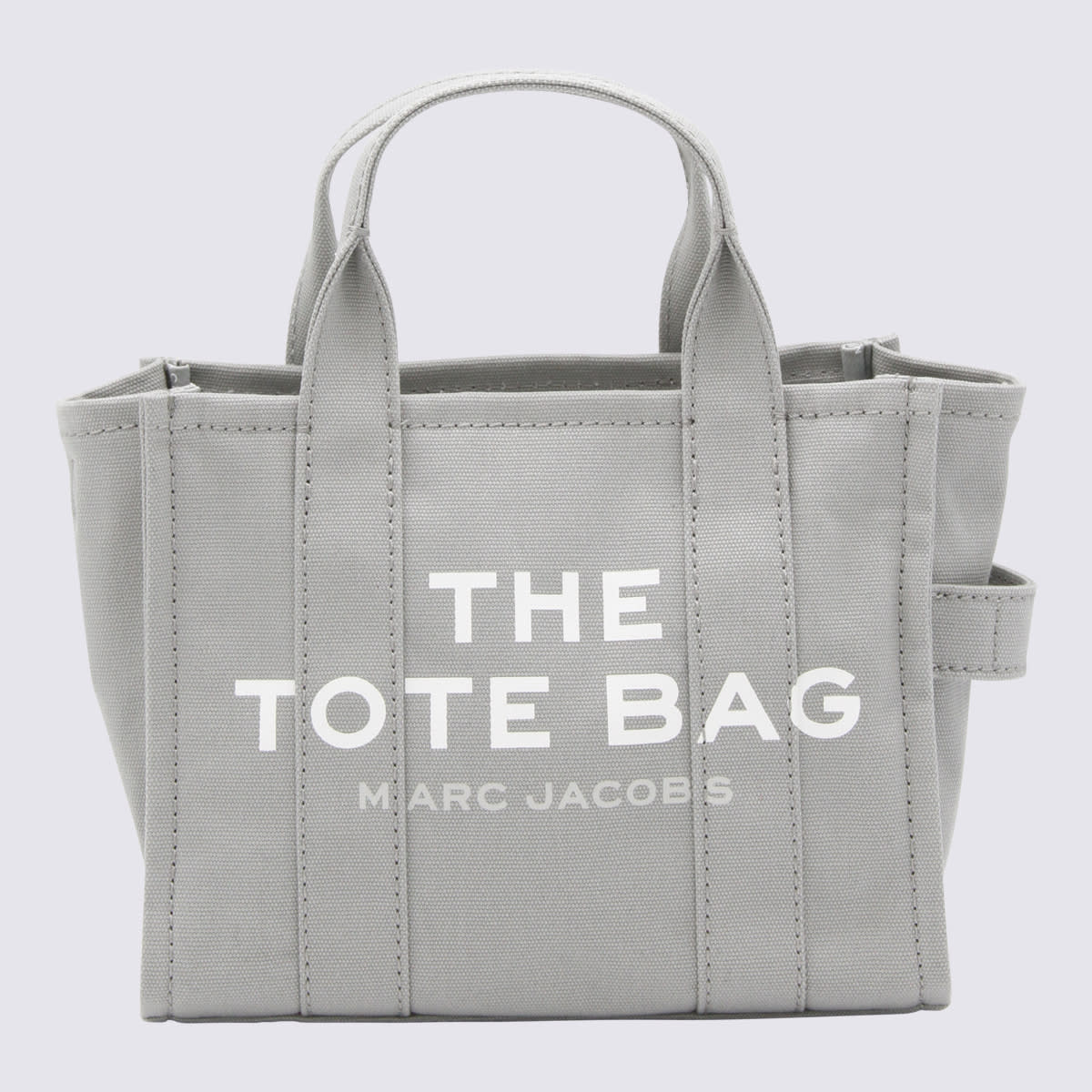 Marc Jacobs Grey And White Canvas Handle Bag In Wolf Grey