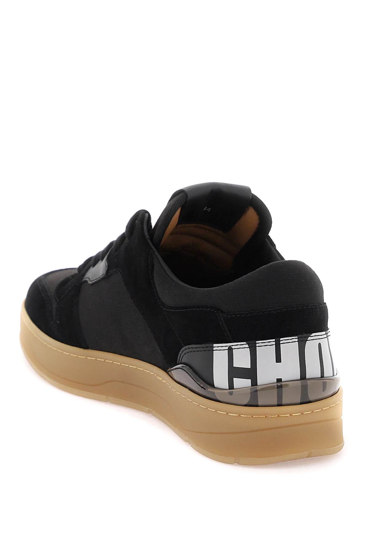 Shop Jimmy Choo Florent Sneakers With Lettering Logo In X Black Honey (black)