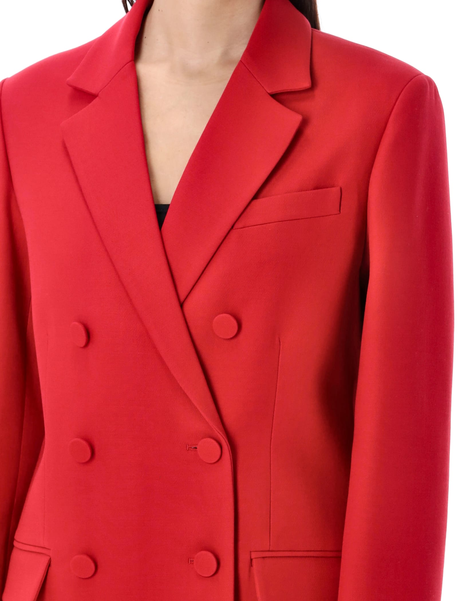 Shop Valentino Crepe Couture Blazer In Red