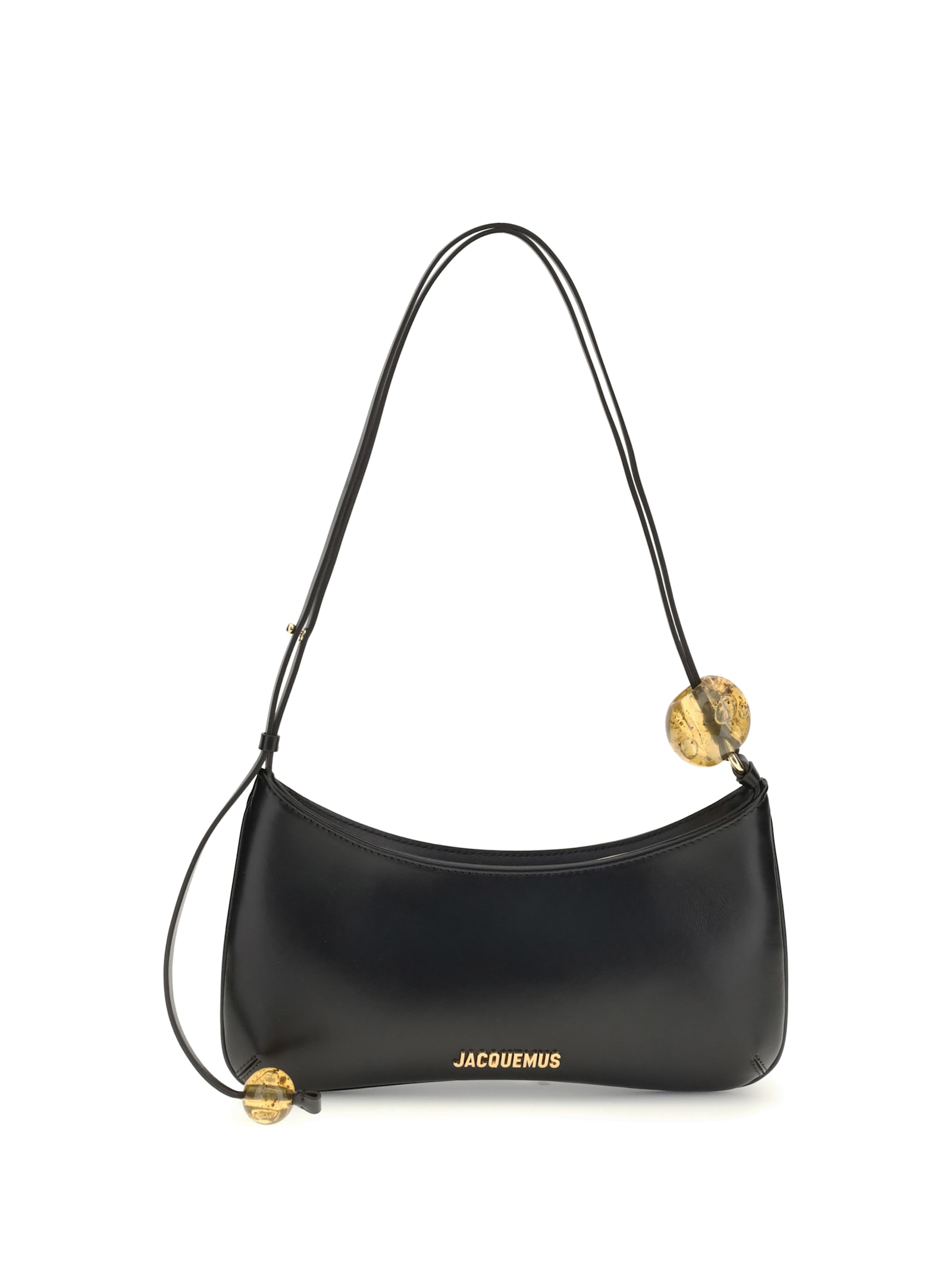 Jacquemus Bisou Perle Large Shoulder Bag In Black