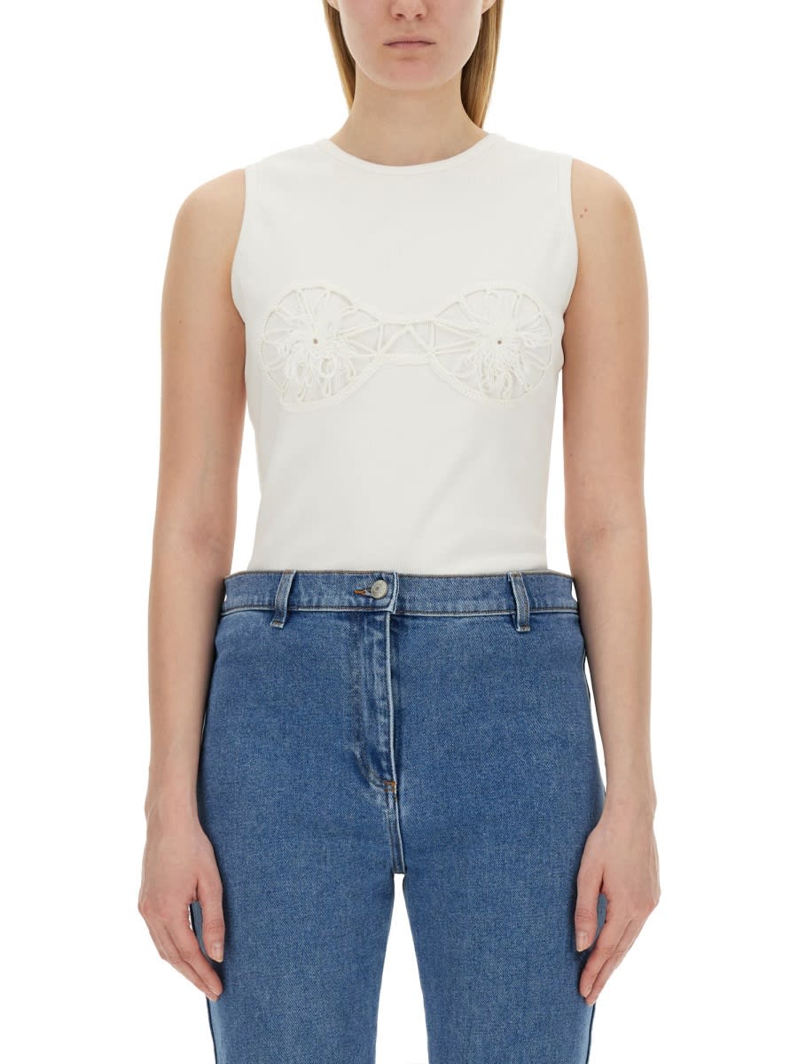 Magda Butrym T-shirt Crochet Bra In White
