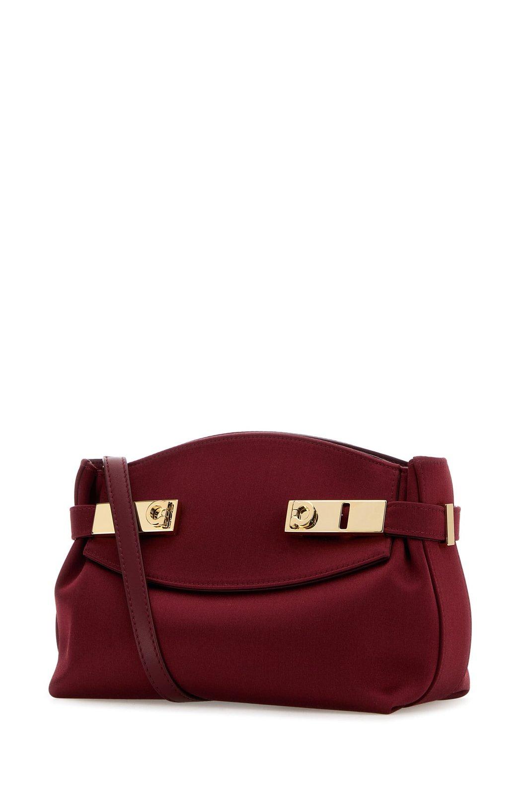 Shop Ferragamo Gancini Buckle Tote Bag In Borgogna