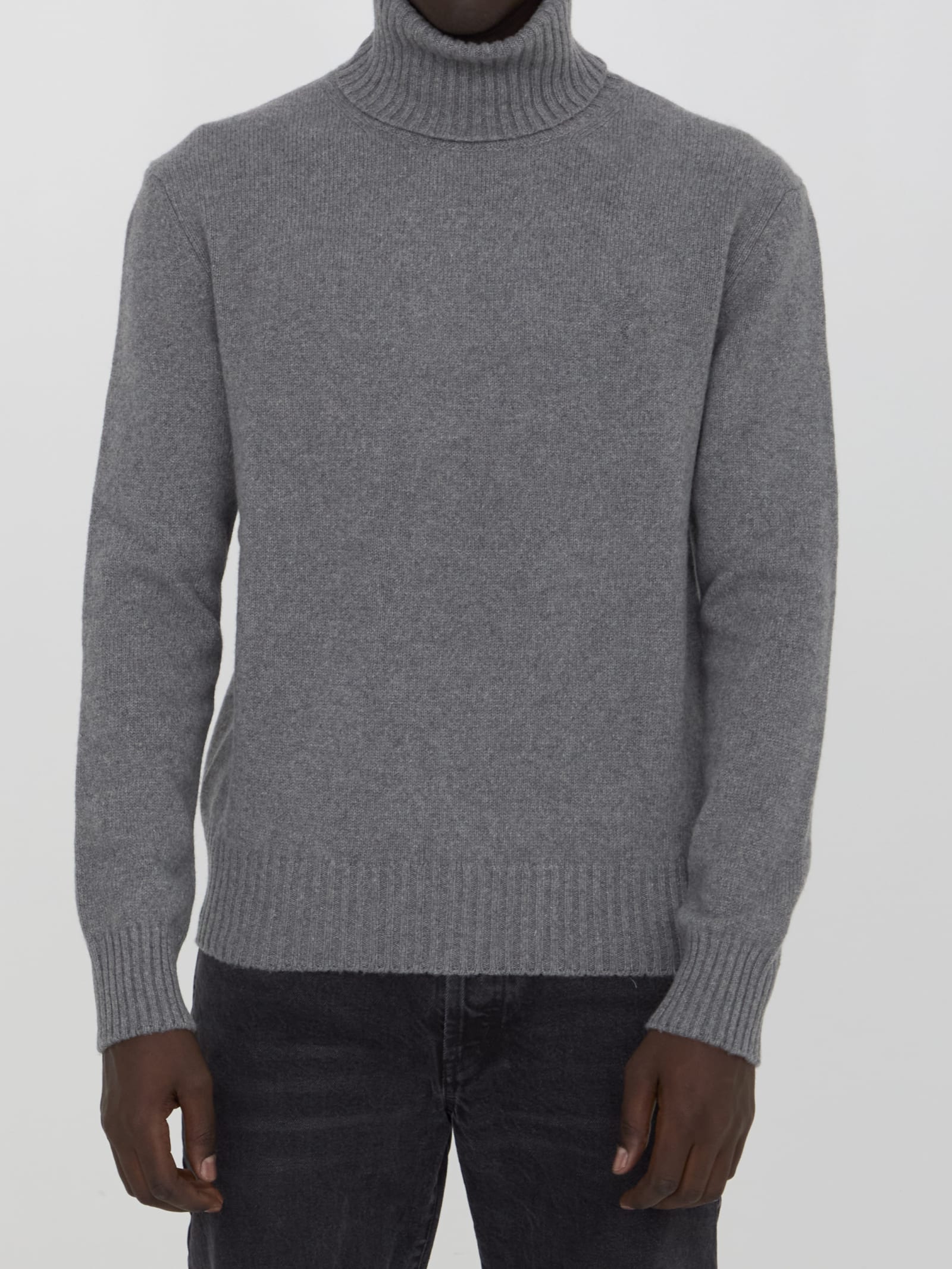 Shop Ami Alexandre Mattiussi Ami De Coeur Sweater In Grey