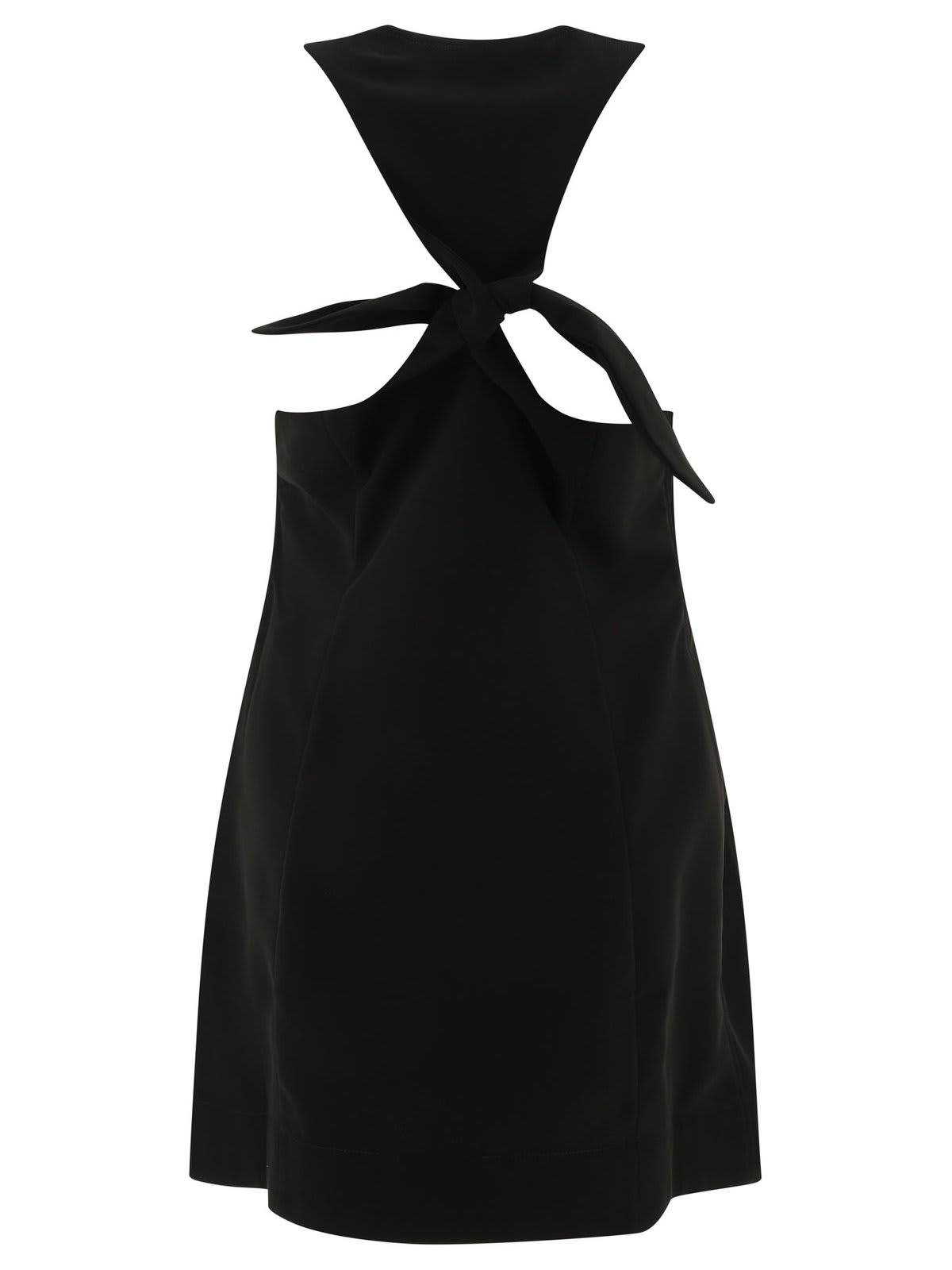 Ganni Sleeveless Twill Suiting Mini Dress In Black | ModeSens
