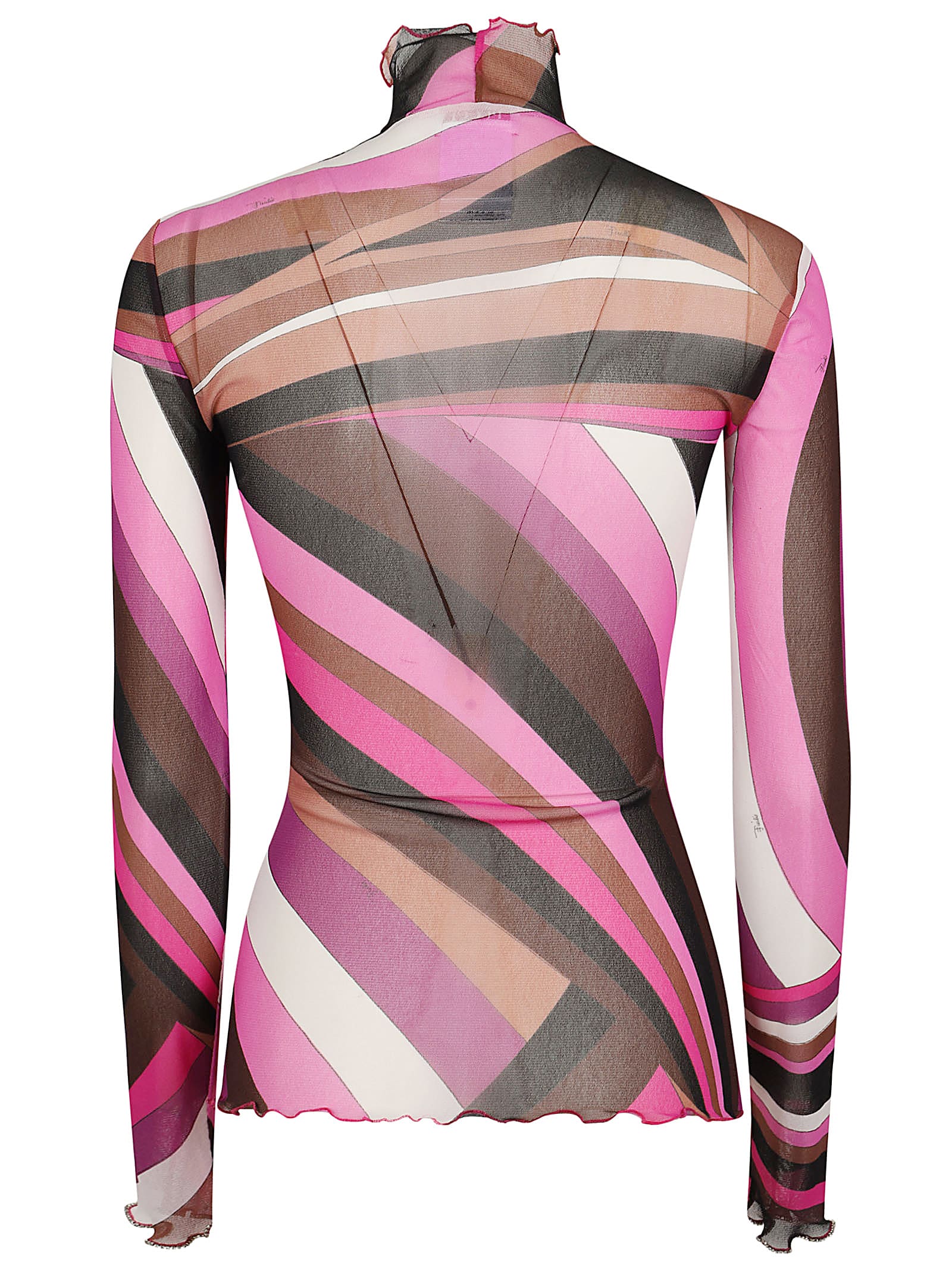 Shop Pucci L.s. T-shirt - Tulle In Fuxia Marrone