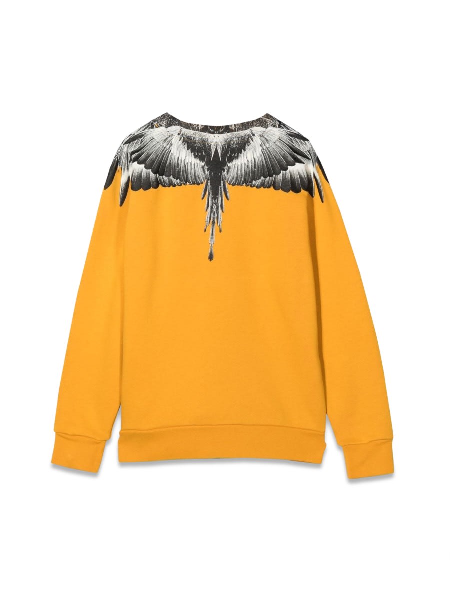 Marcelo Burlon County Of Milan Icon Wings Crew-neck Sweatshirt In Yellow